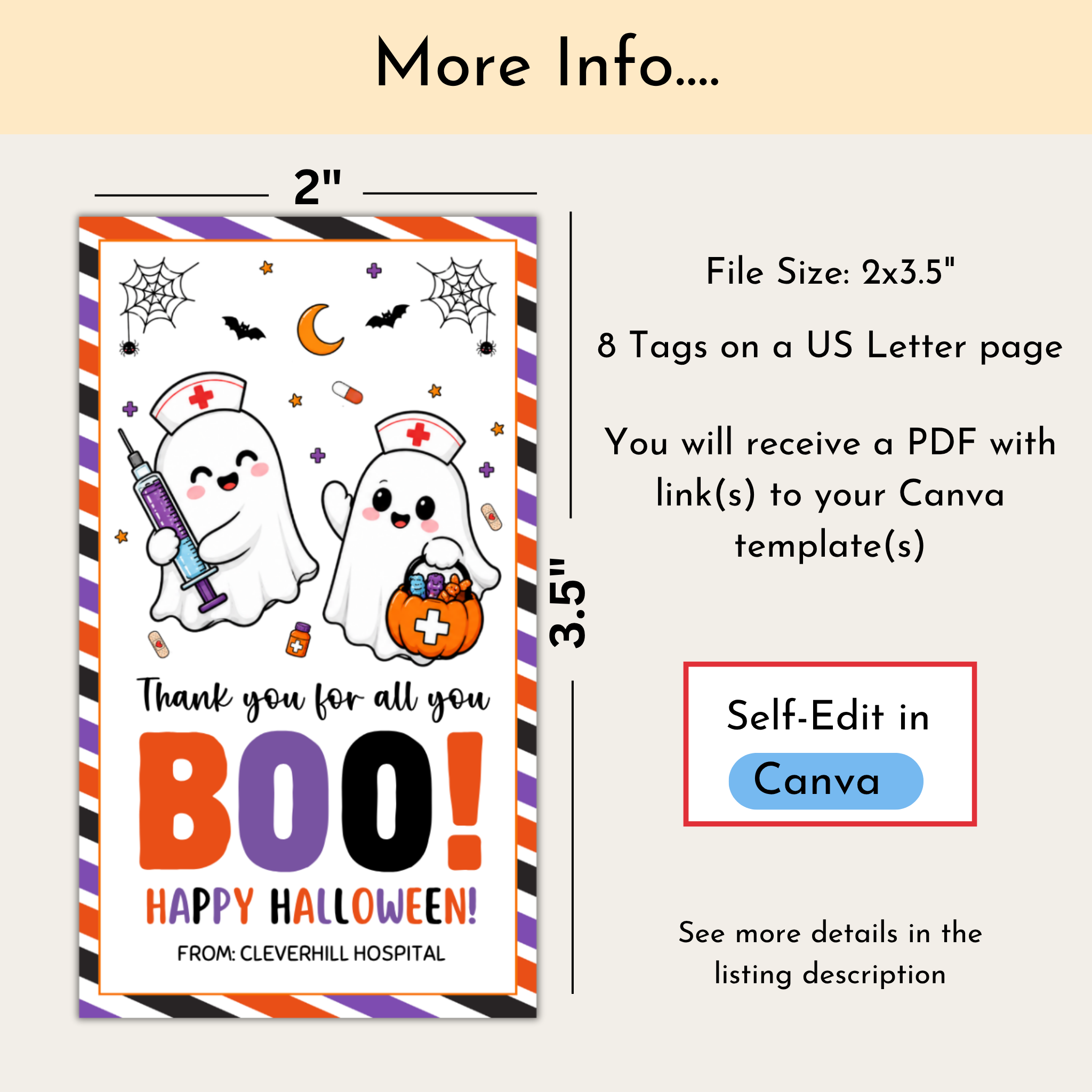 Nurse Halloween Treat Tag