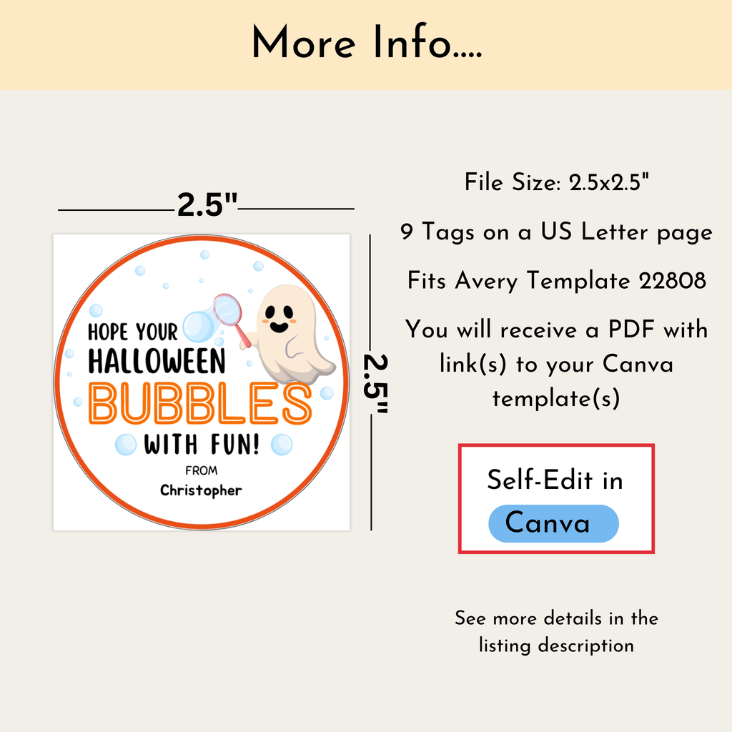 Halloween Bubbles Tag