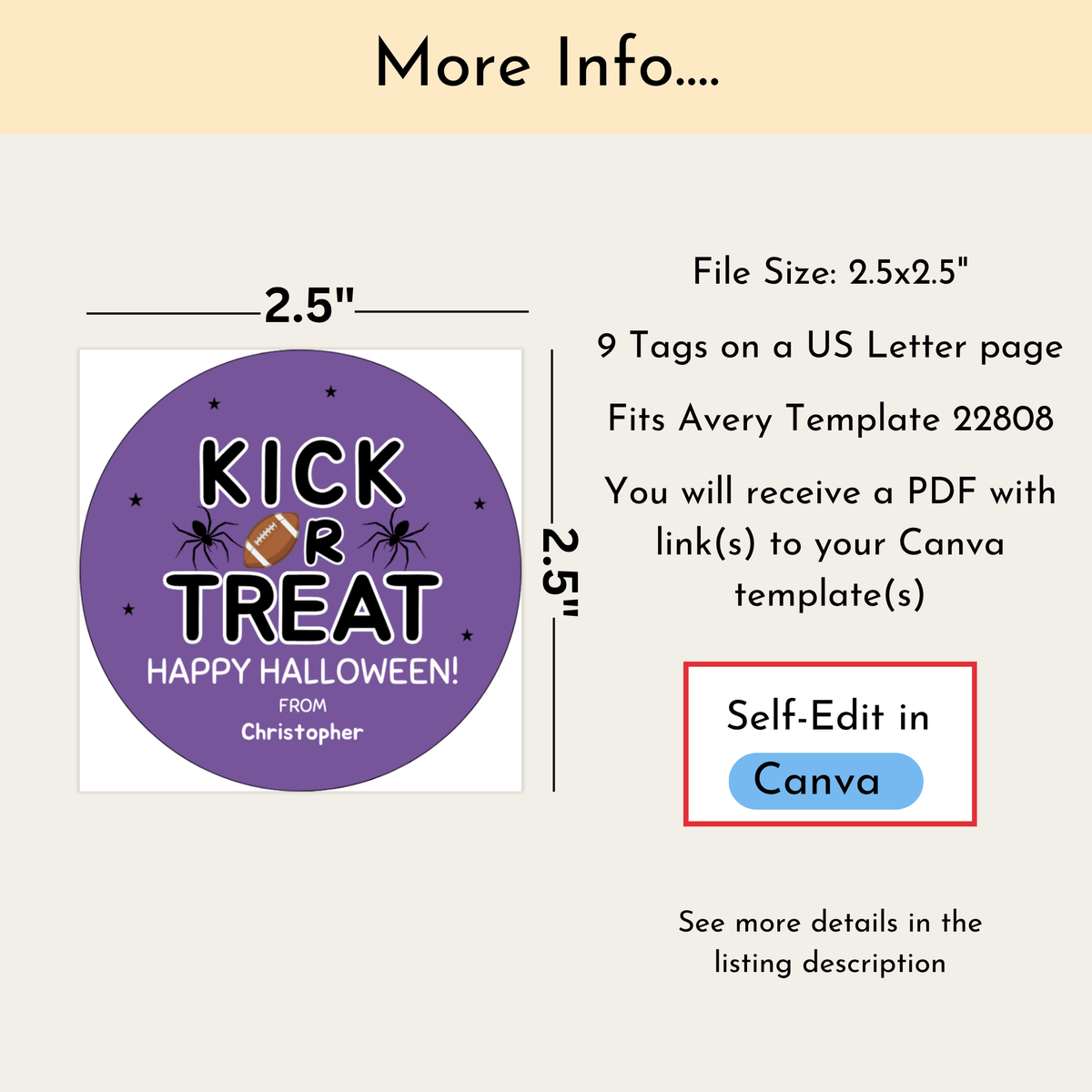 Halloween Kick or Treat Tag
