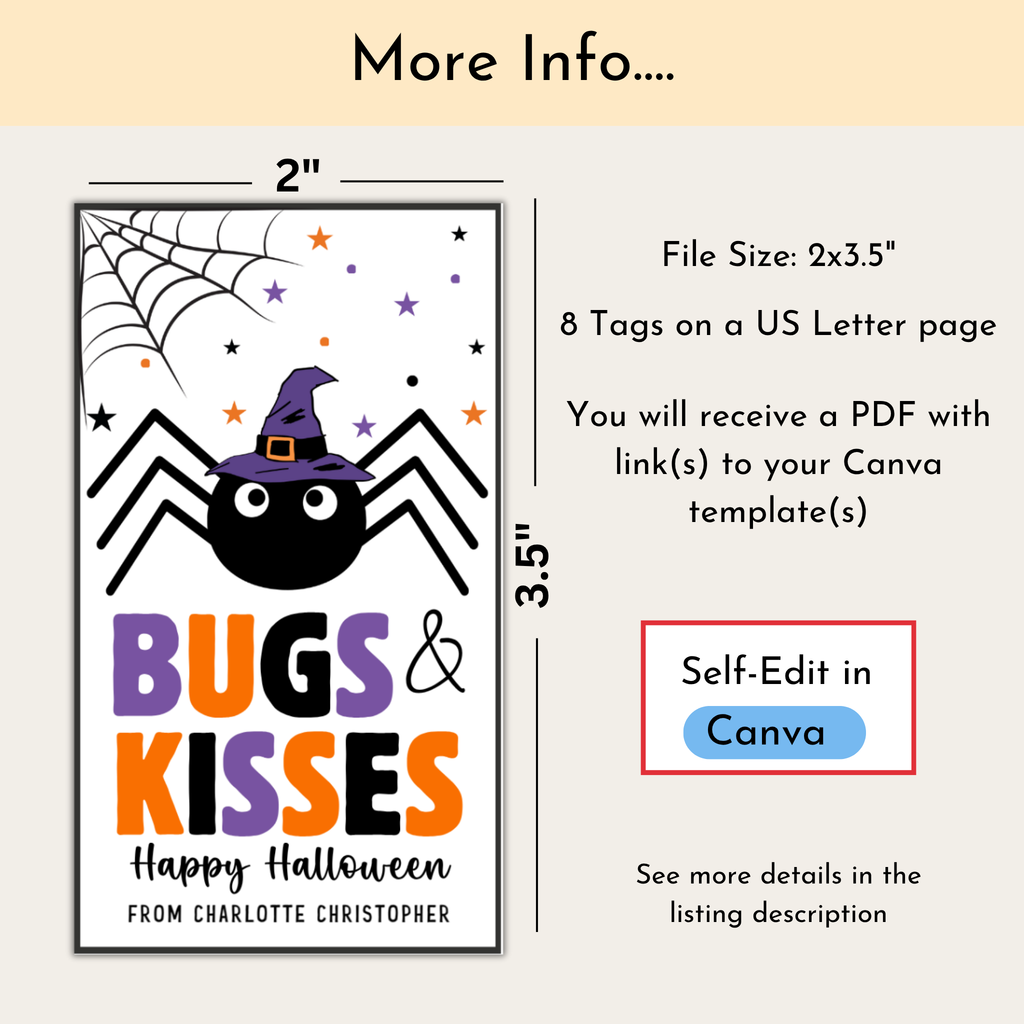 Halloween Bugs & Kisses Tag