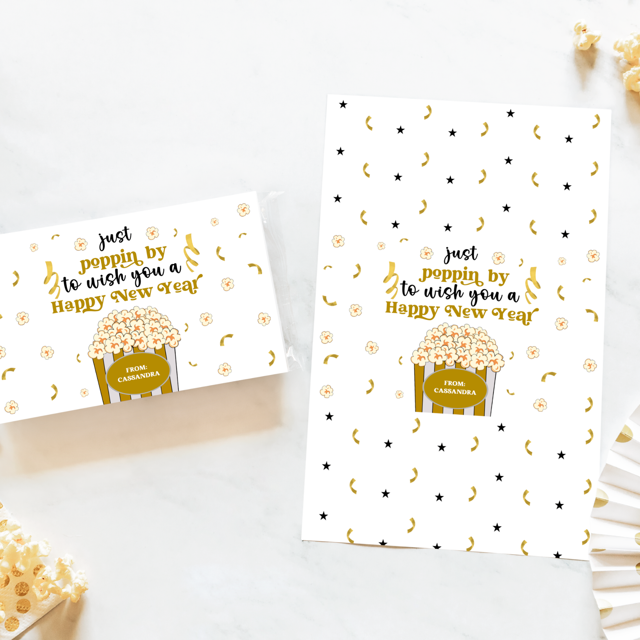 New Year's Popcorn Wrapper