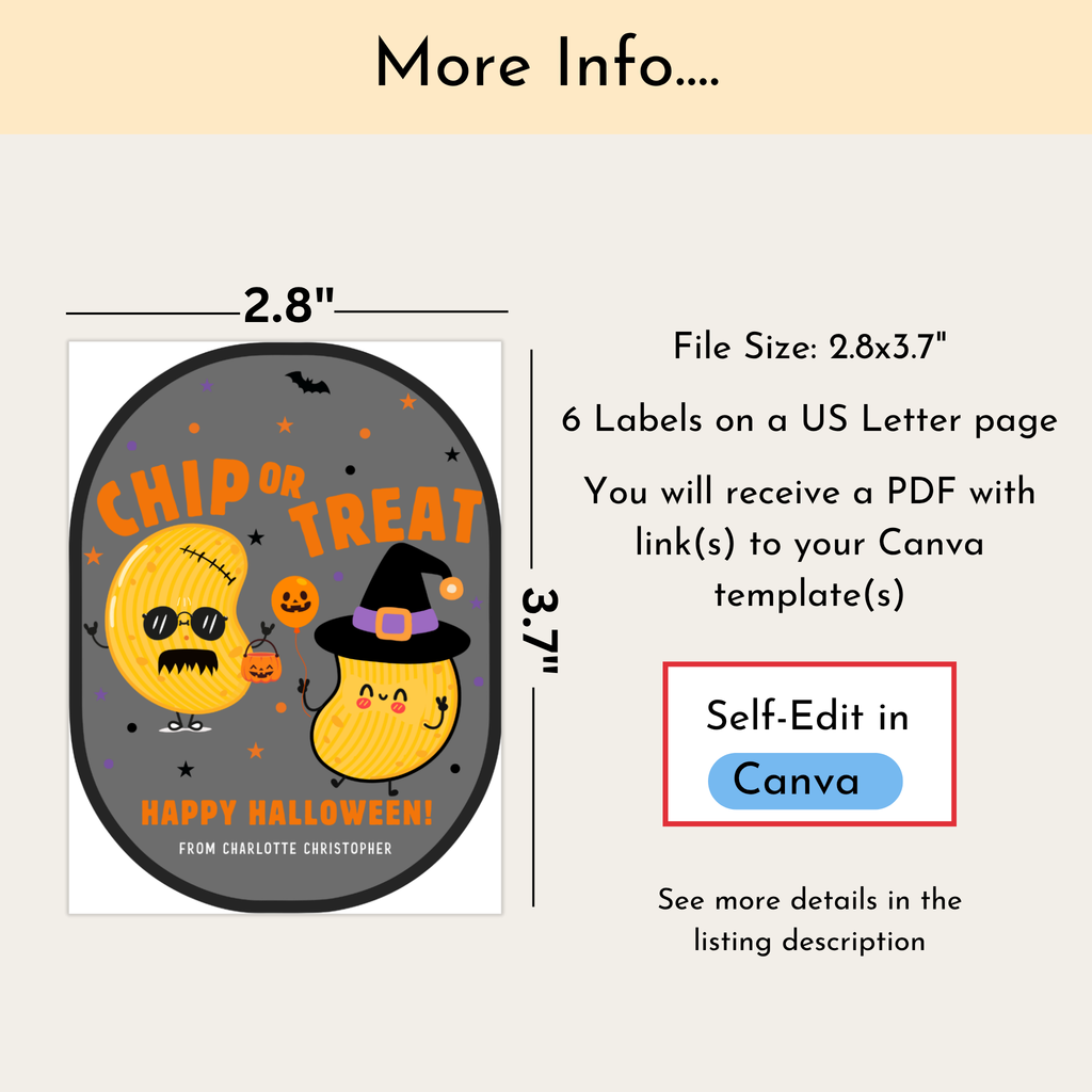 Halloween Potato Chip Label - Chip or Treat