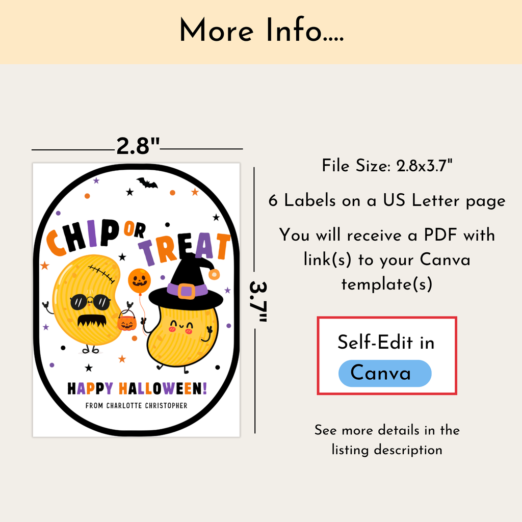 Halloween Potato Chip Label - Chip or Treat