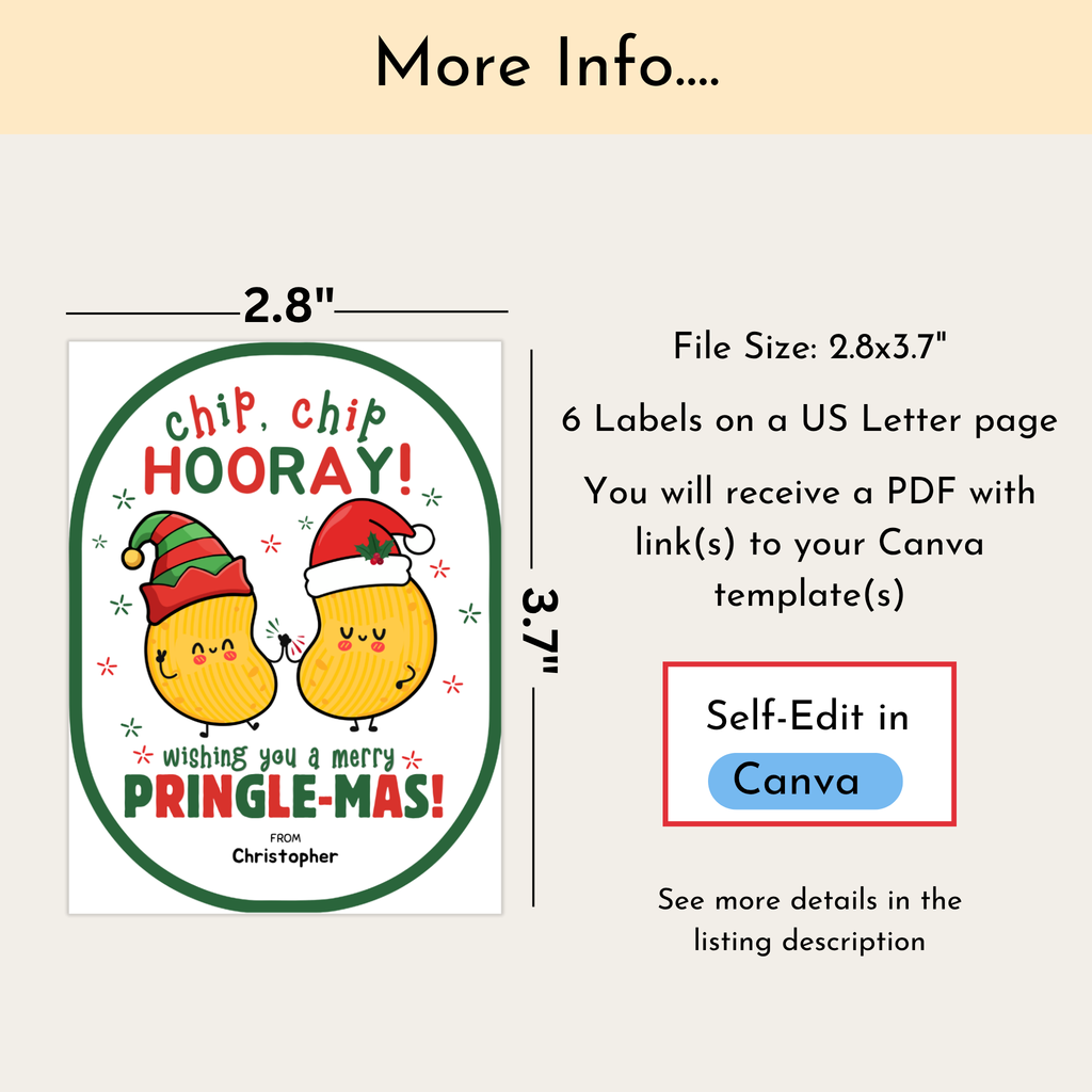 Christmas Potato Chip Labels