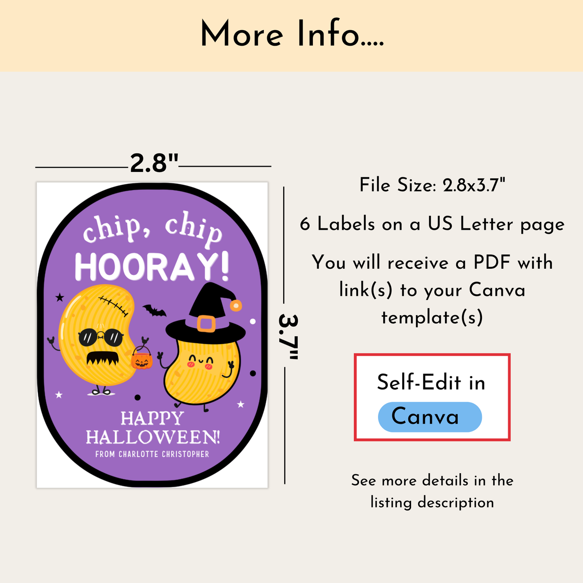 Halloween Potato Chip Labels - Chip Chip