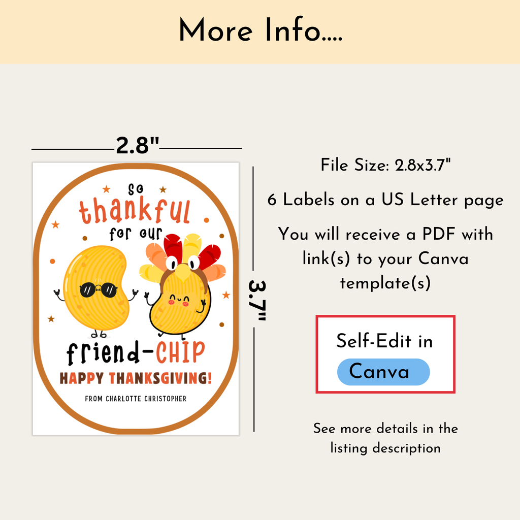 Thanksgiving Potato Chip Label