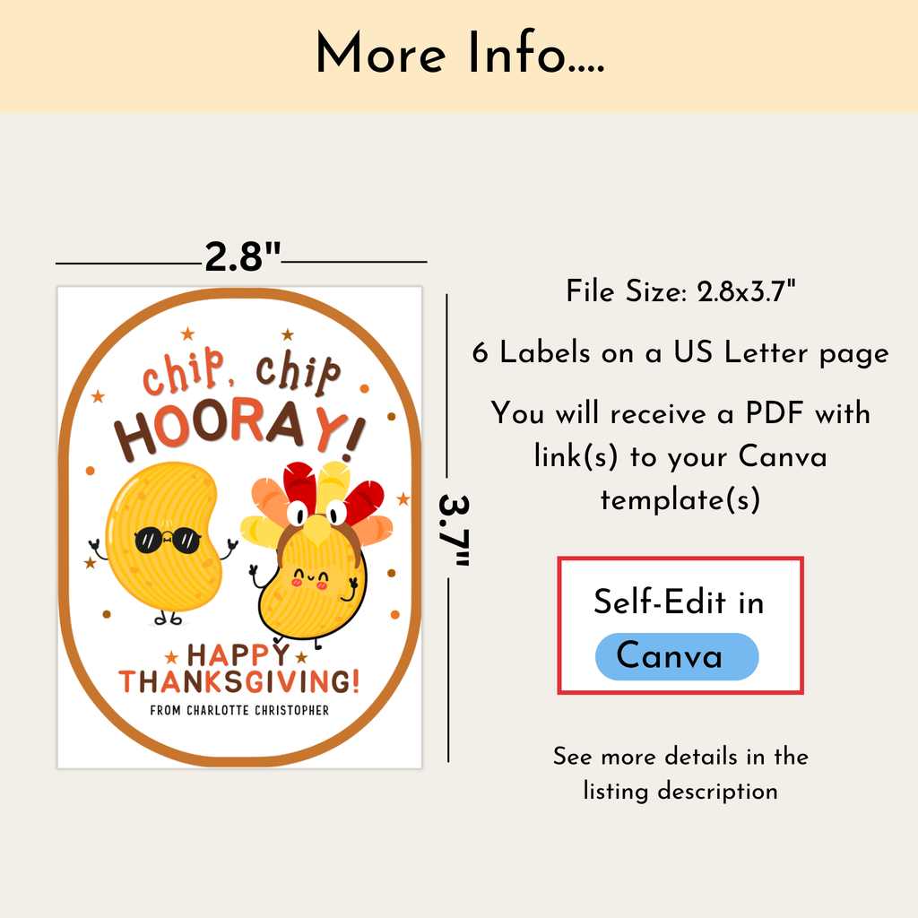 Thanksgiving Potato Chip Label