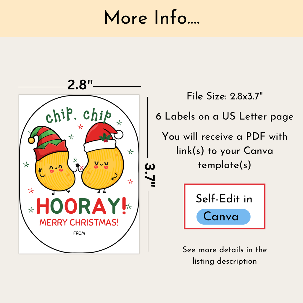 Christmas Potato Chip Label