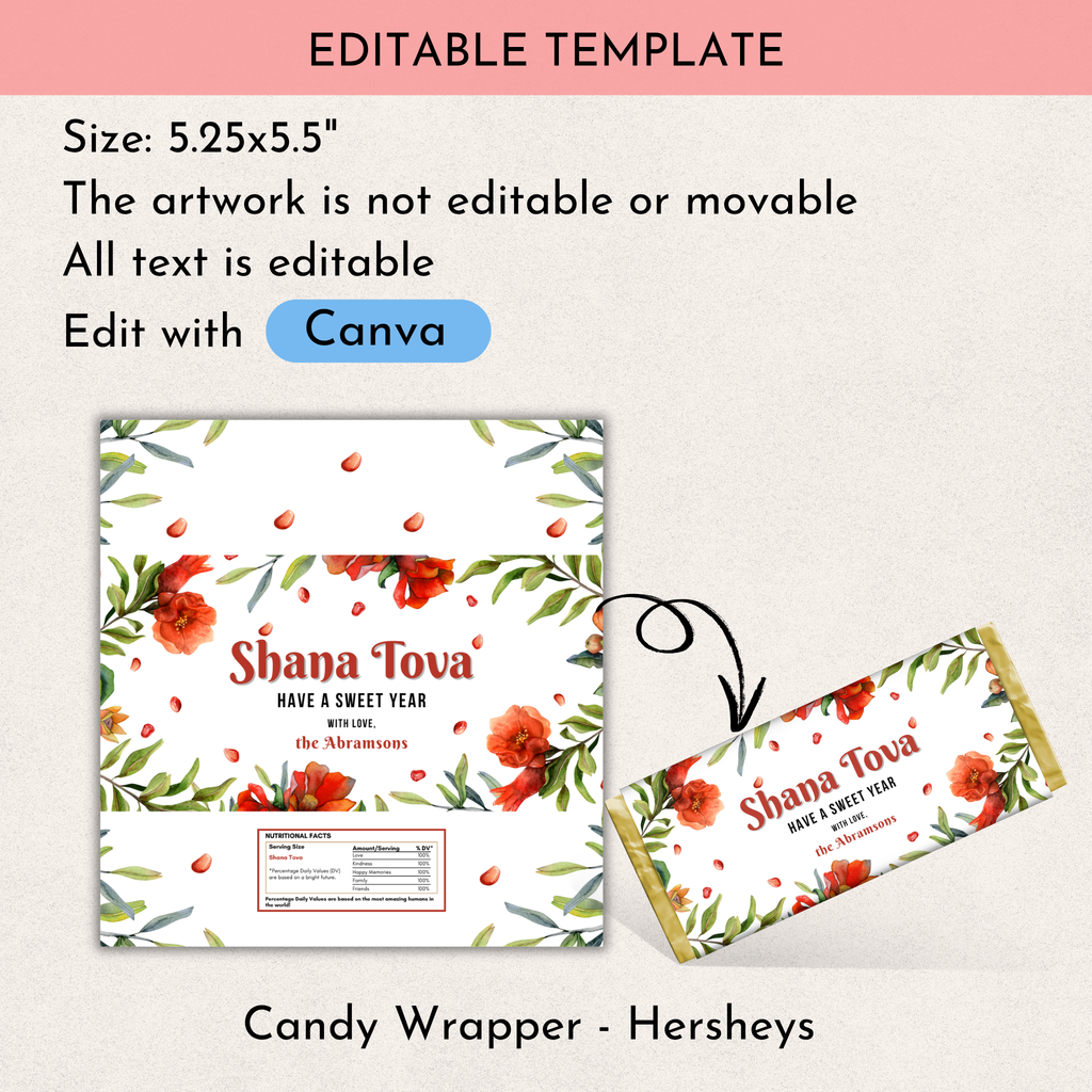 Rosh Hashanah Choc Wrapper