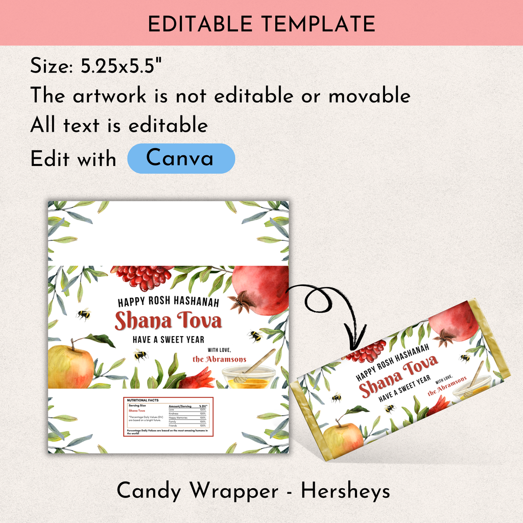 Rosh Hashanah Chocolate Wrapper