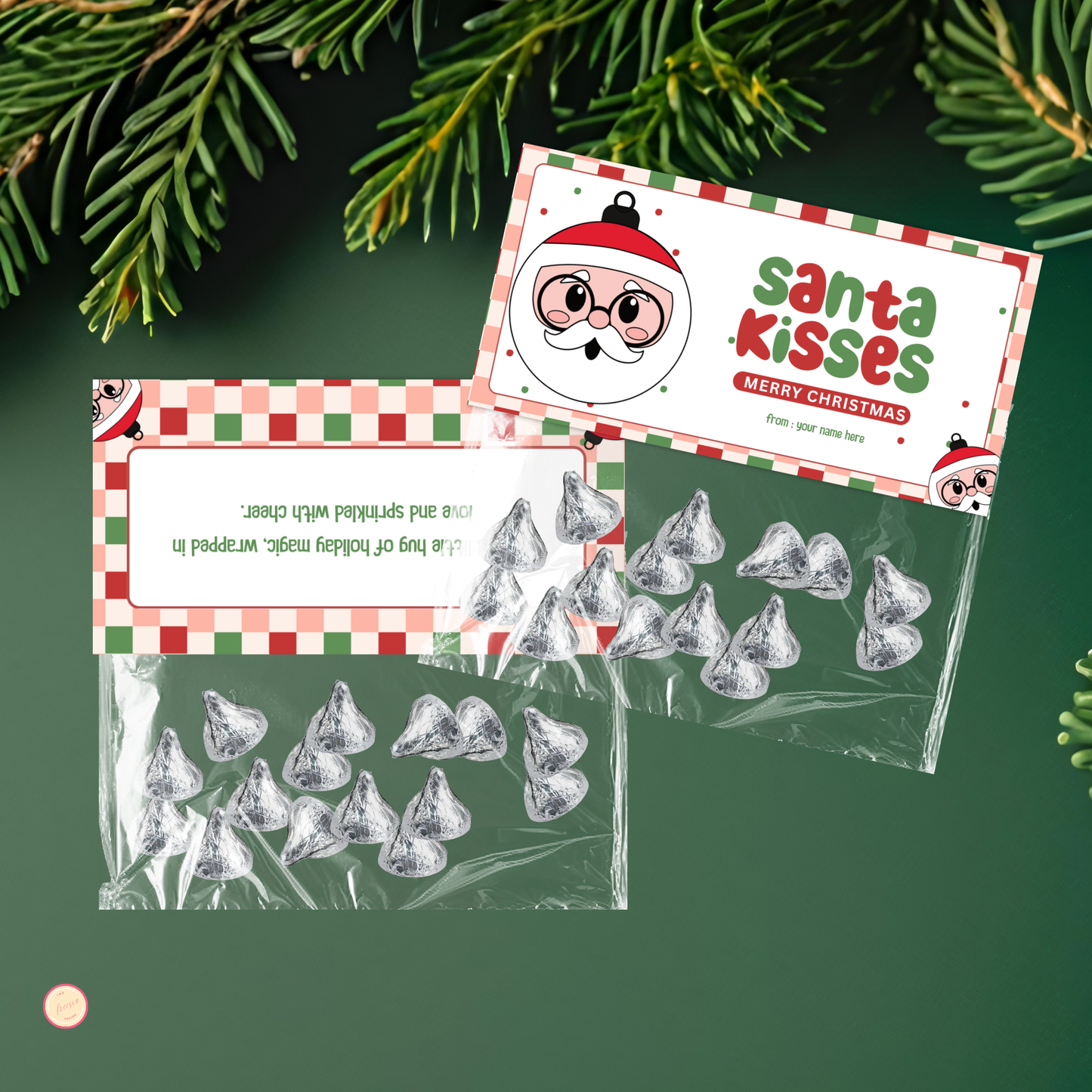 Santa Kisses Treat Bag Topper