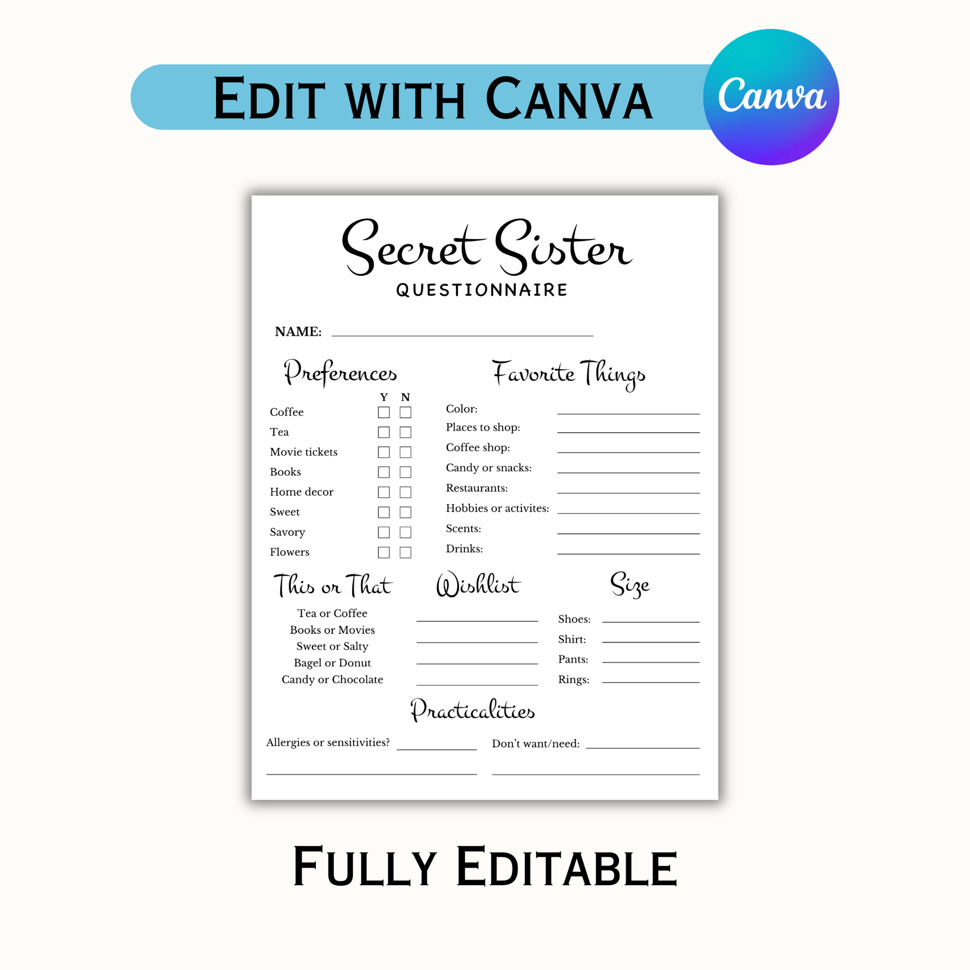 editable-secret-sister-questionnaire-template-ladies-gift-exchange-party-2freesiadesigns for Free Printable Secret Sister Questionnaire Editable Secret Sister Questionnaire Template - Ladies Gift Exchange Party – 2freesiadesigns for Free Printable Secret Sister Questionnaire