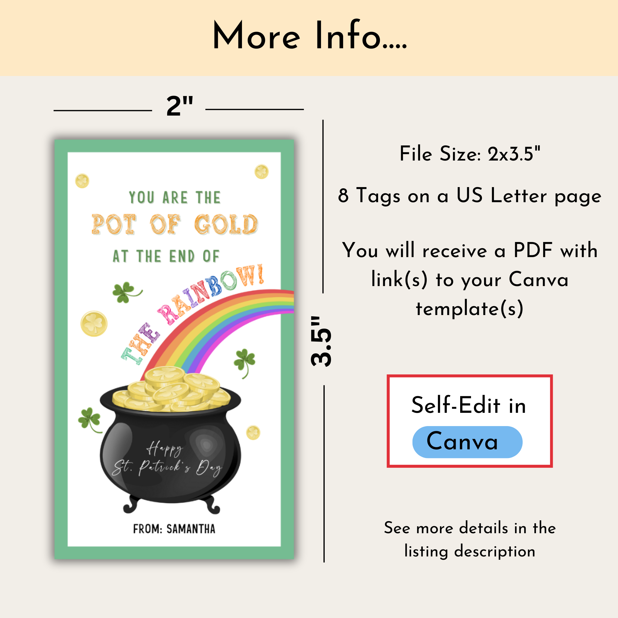 St Patrick's Day Tag | Pot Of Gold