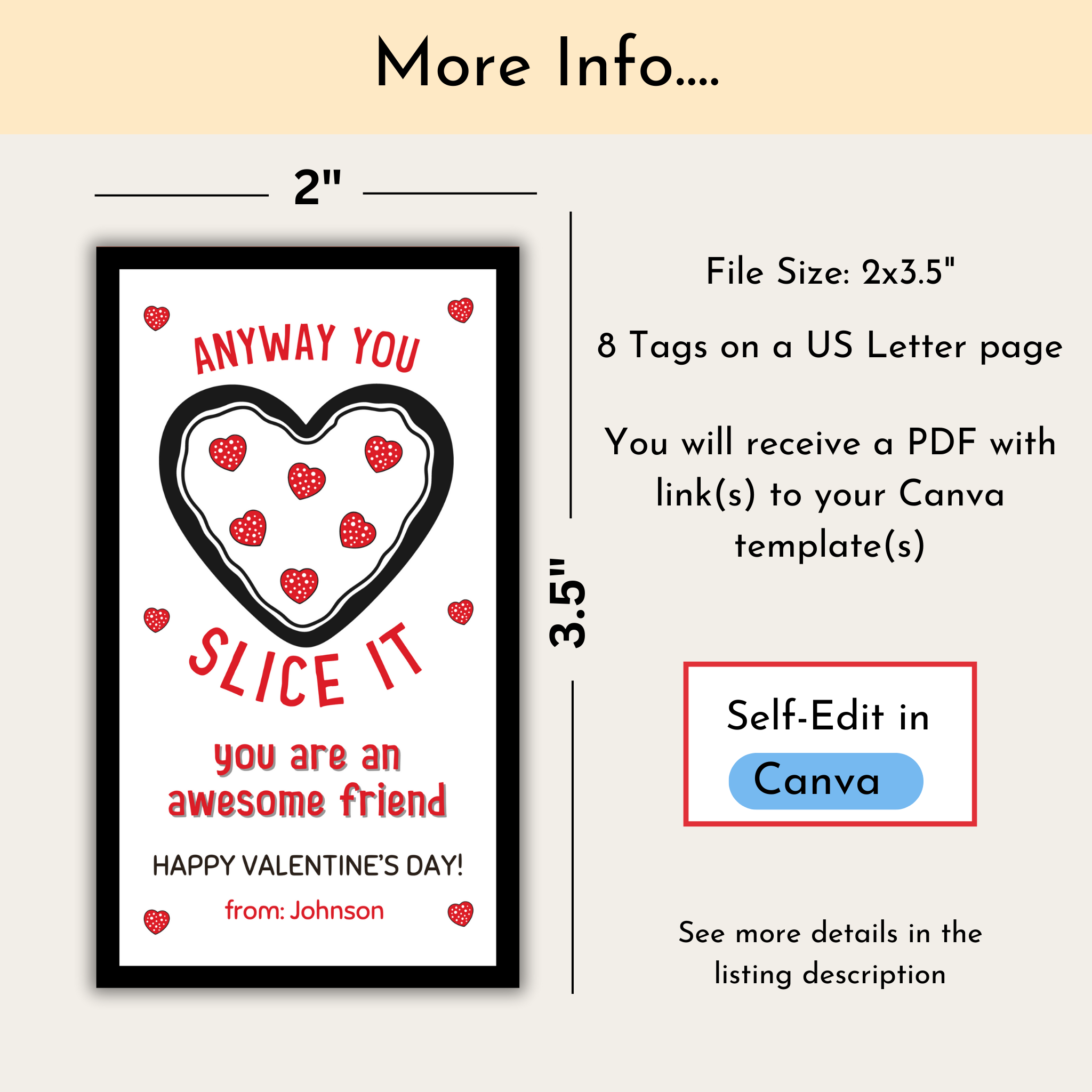 Pizza Valentine's Gift Tag