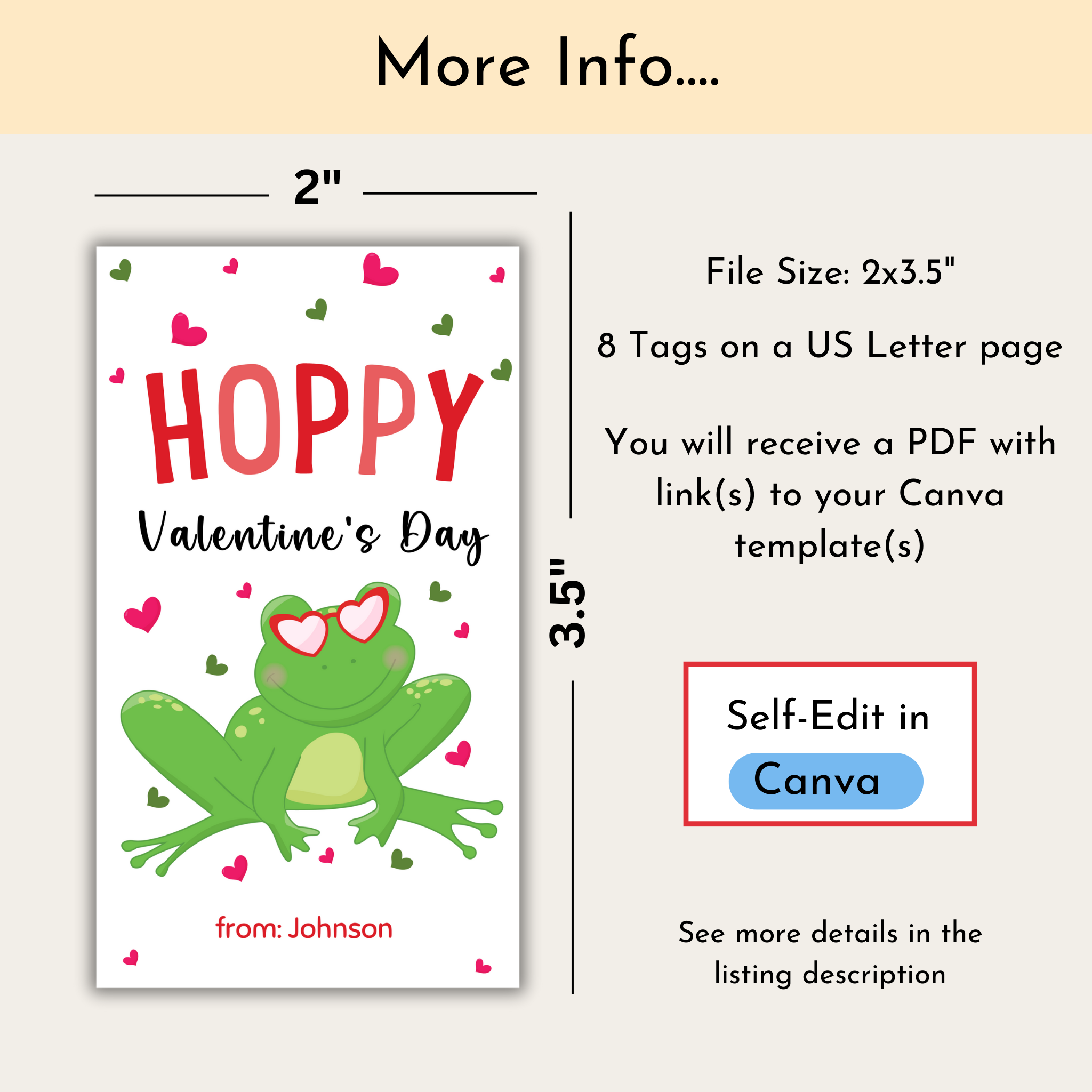 Valentine's Frog Treat Tag
