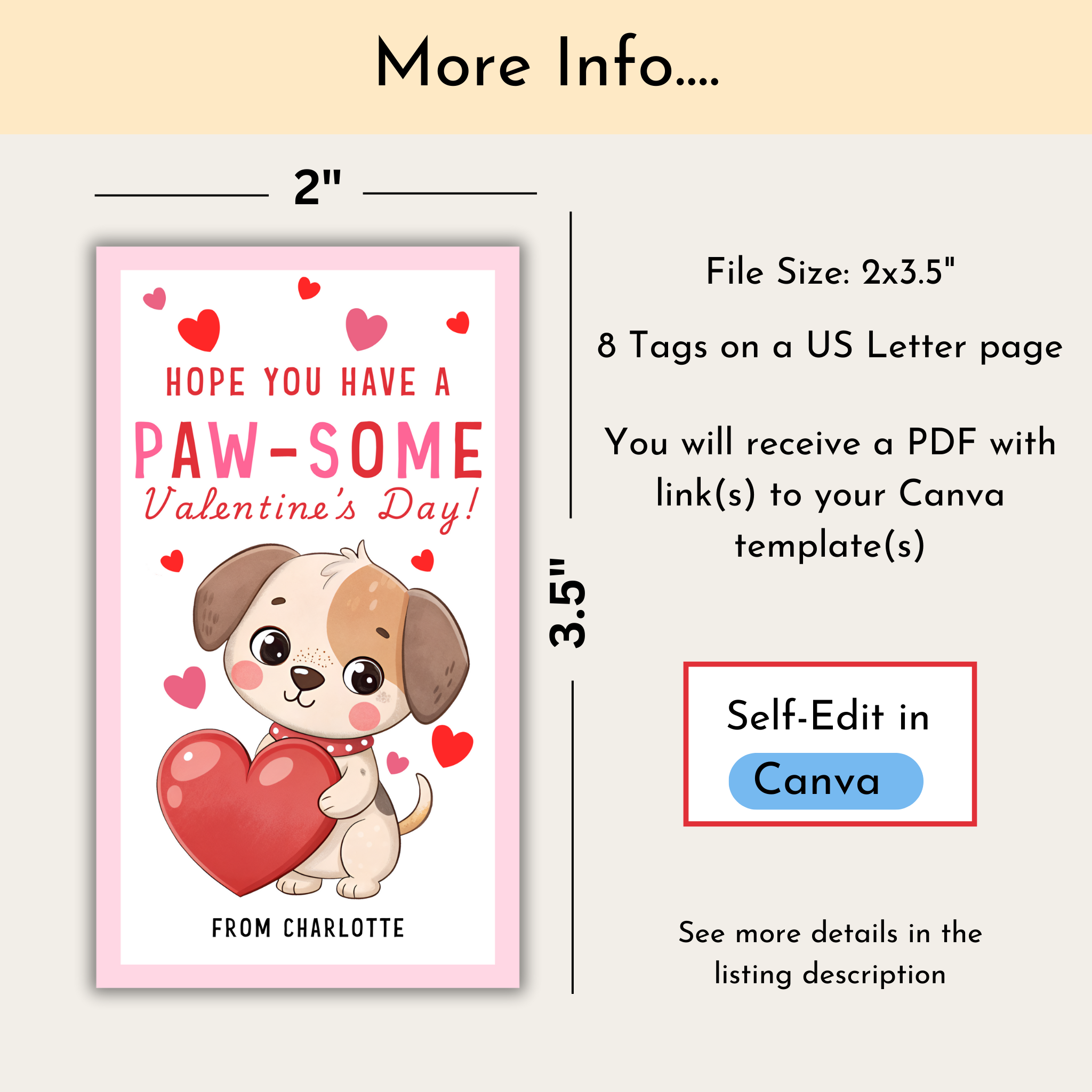 Dog Valentine's Tag