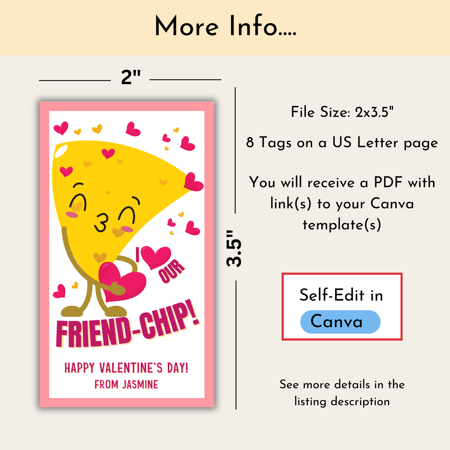 Valentine's Friend-Chip Treat Tag