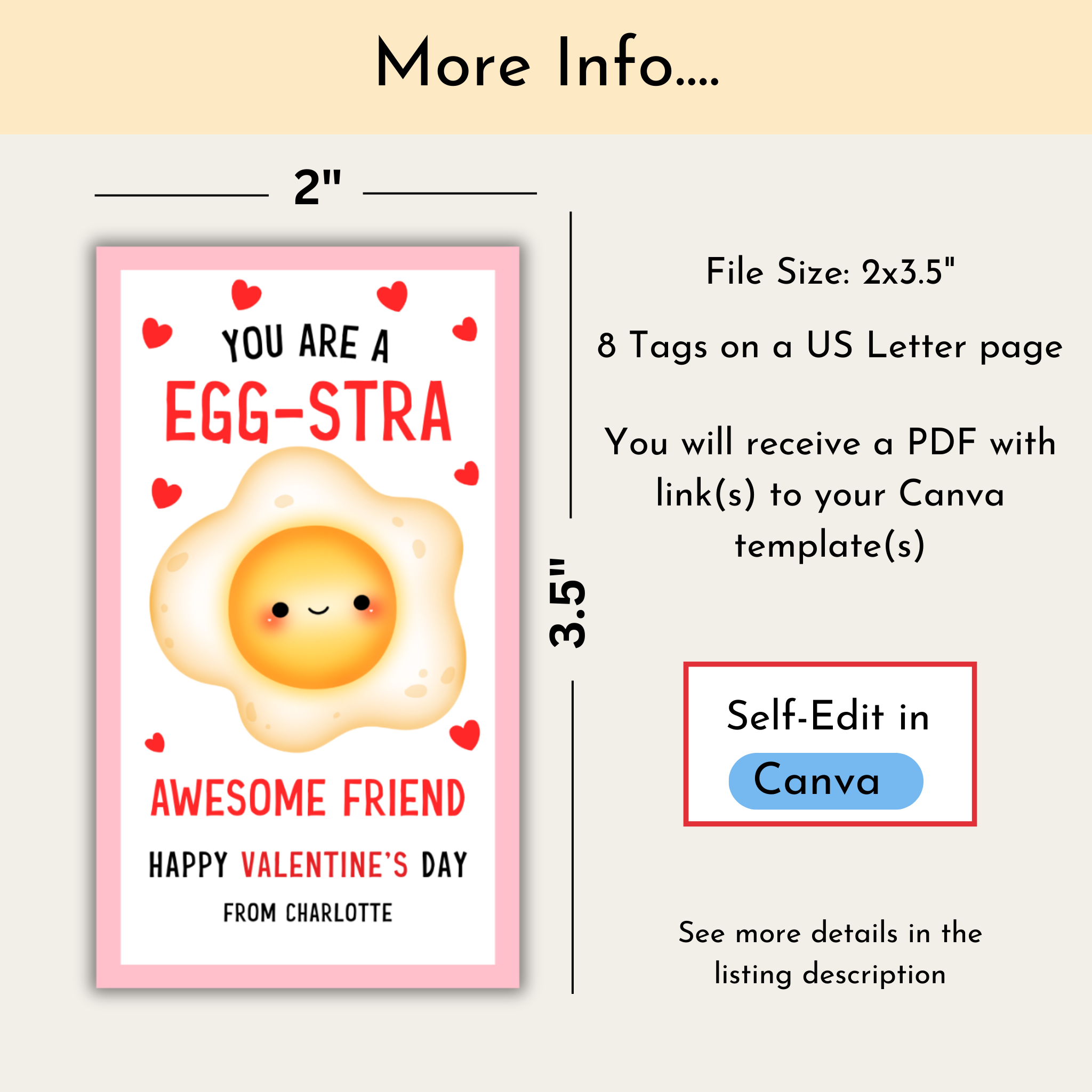 Valentine's Egg-stra Awesome Friend Gift Tag