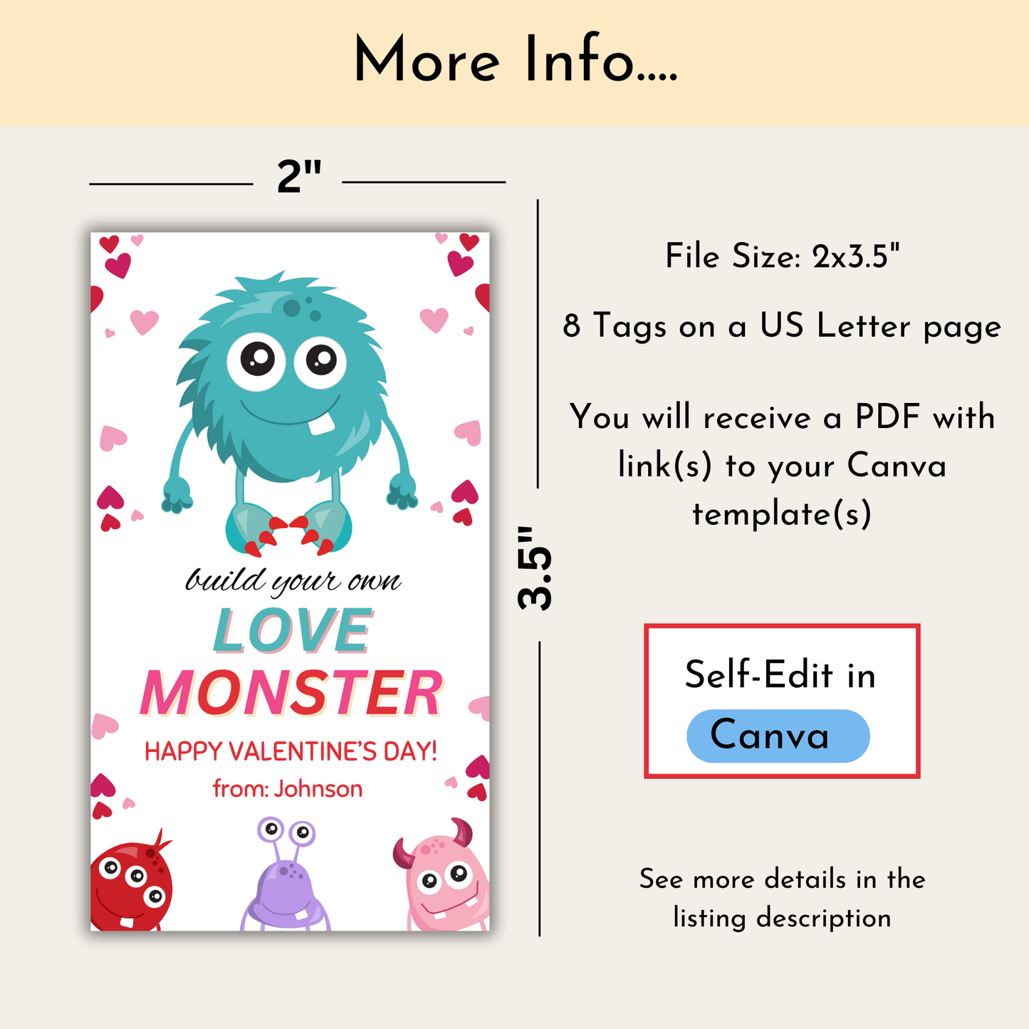 Build Your Own Monster Valentine Tag