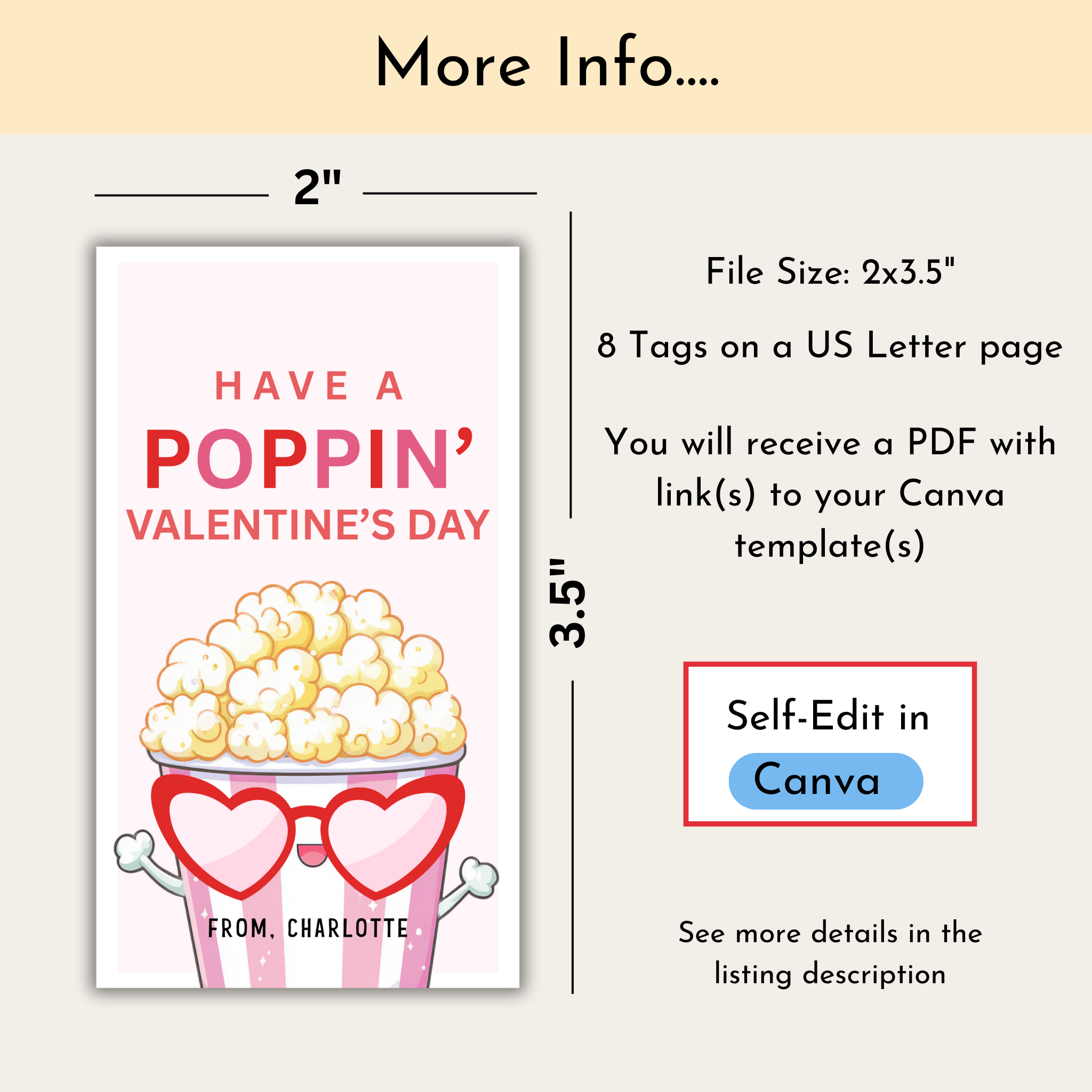 Popcorn Valentine's Tag
