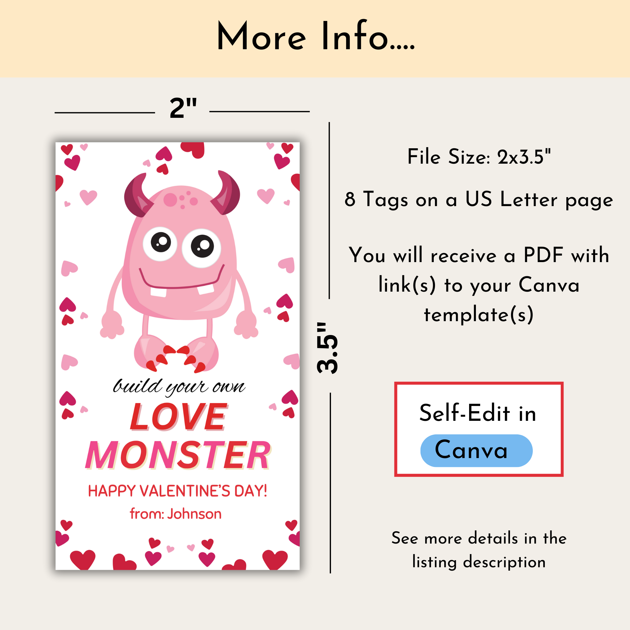 Build Your Love Monster Tag