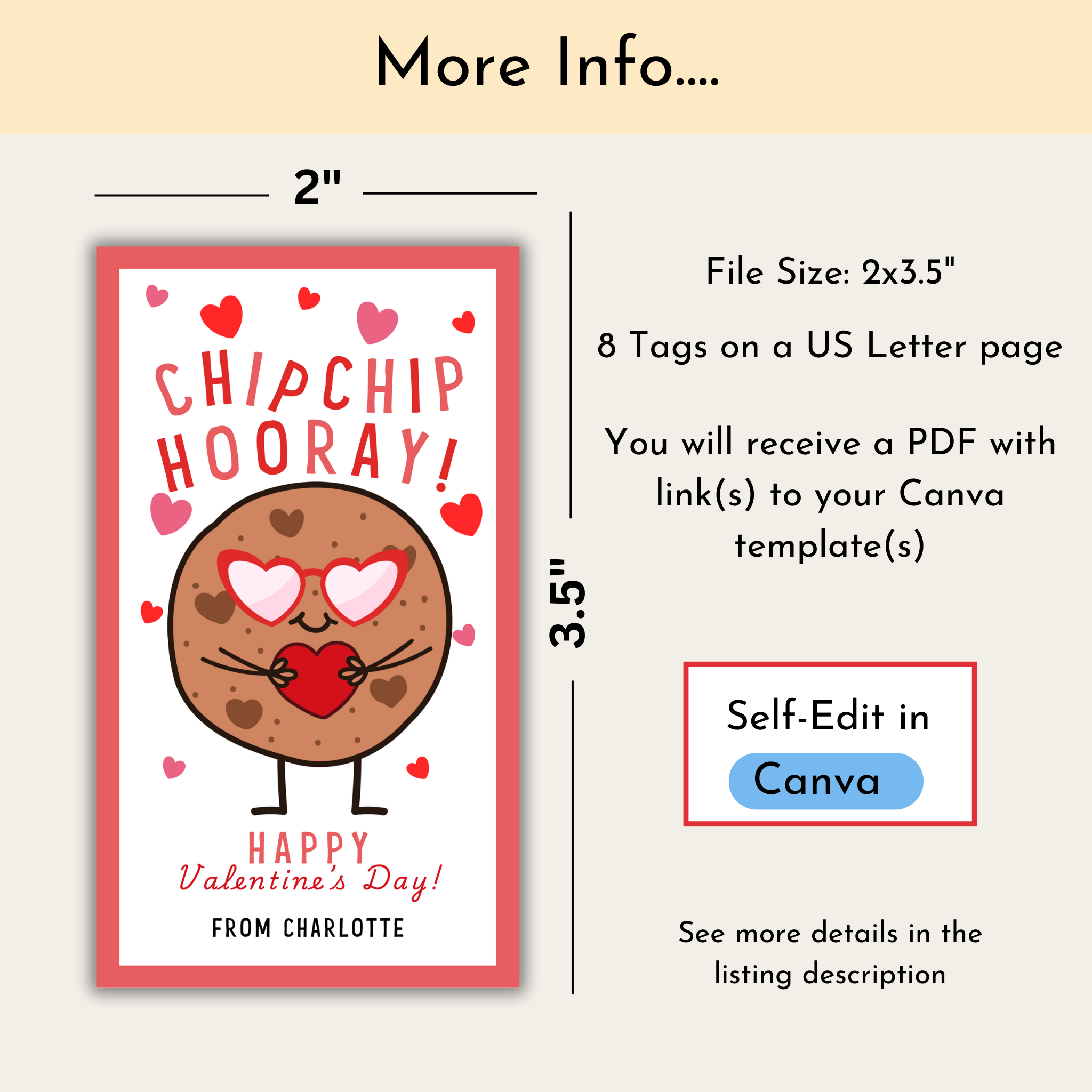Valentine's Cookie Day Tag