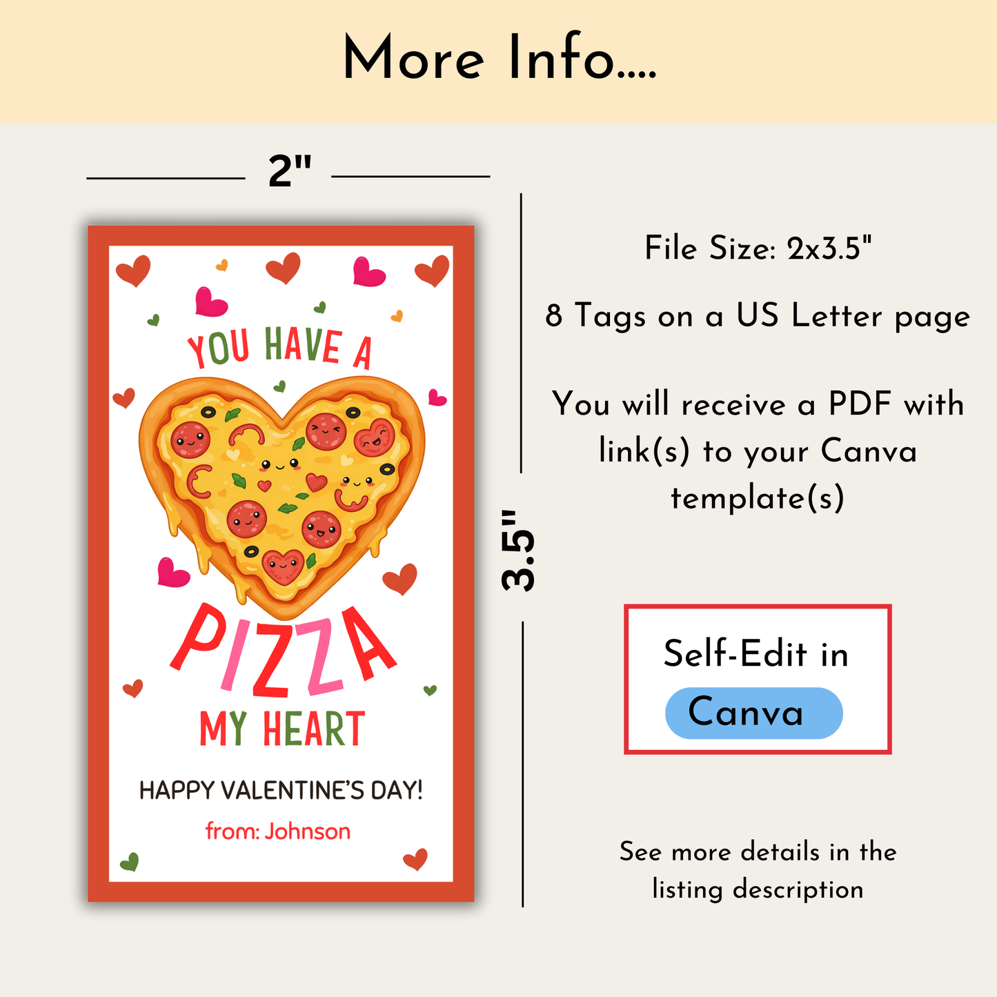 Pizza Valentine's Tag