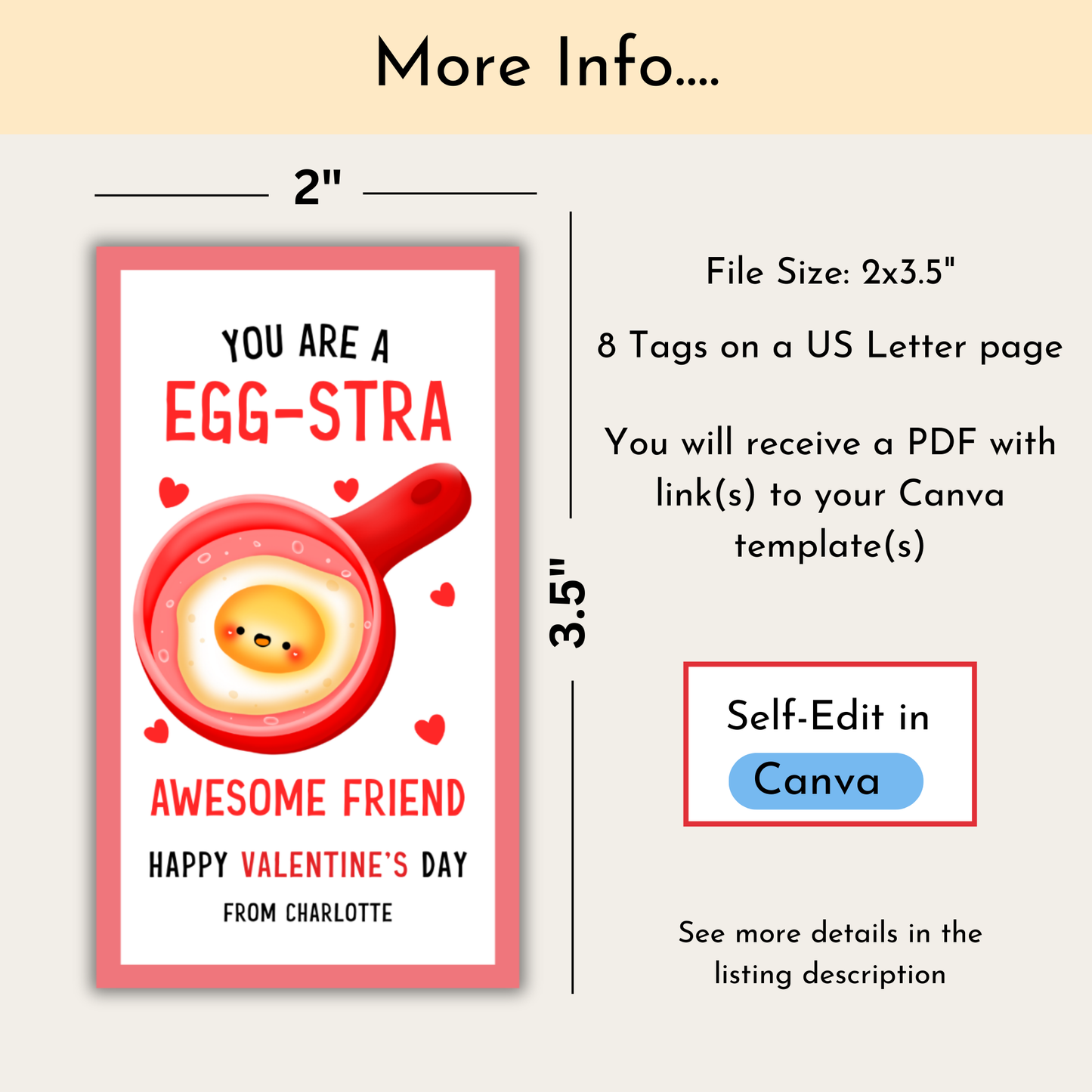Valentine's Egg-stra Treat Tag
