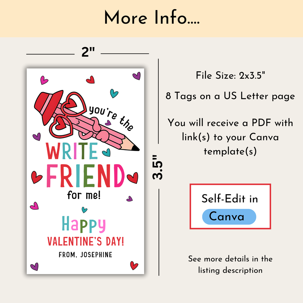 Pencil Valentine's Tag