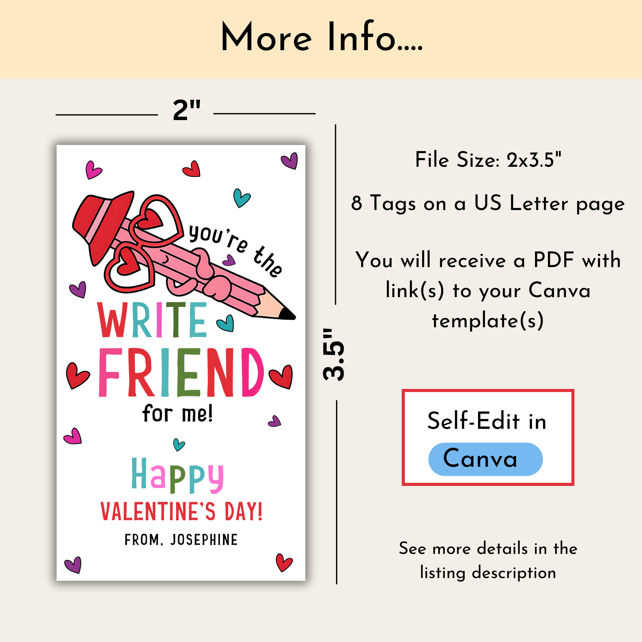 Pencil Valentine's Tag