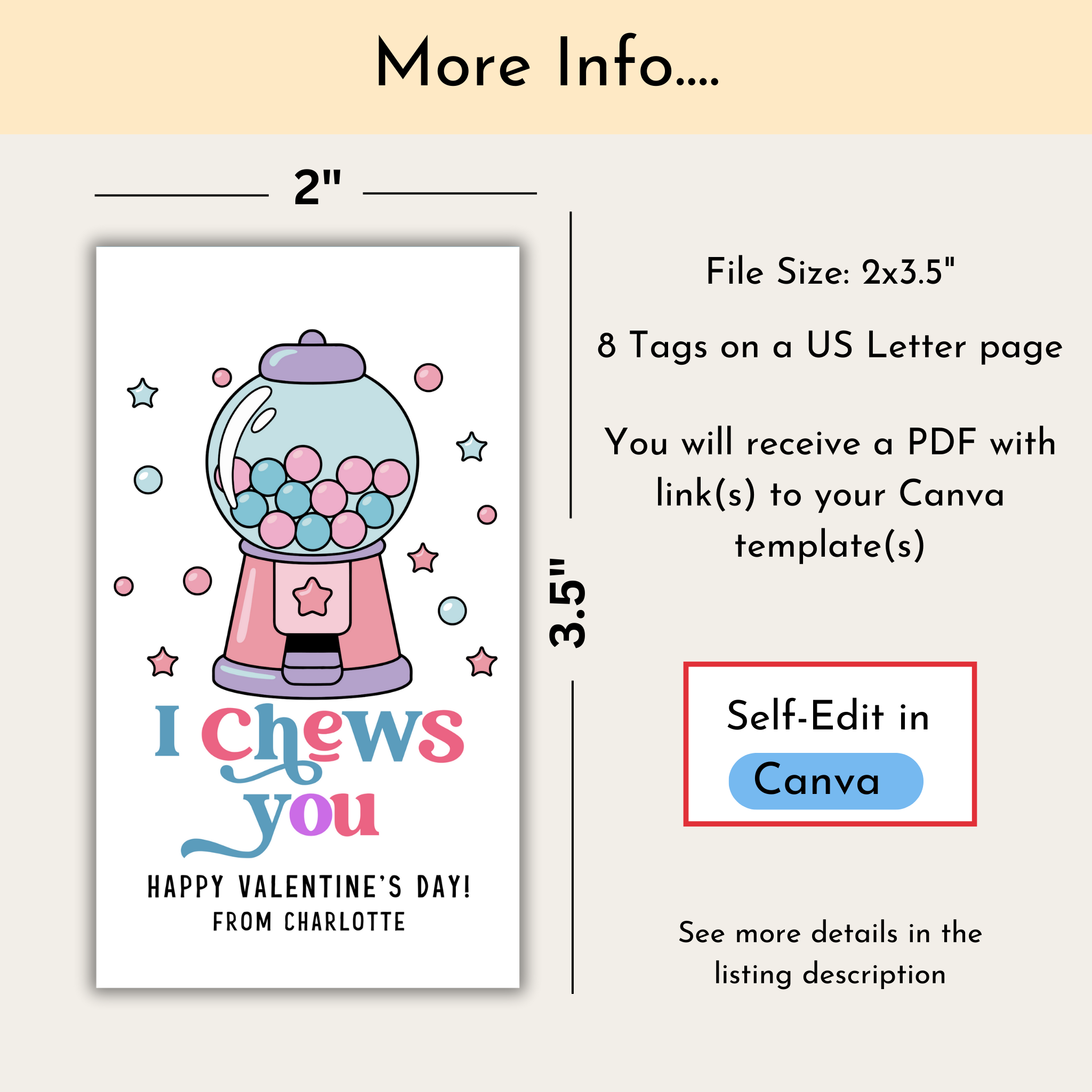 I Chews You Valentine's Day Tag