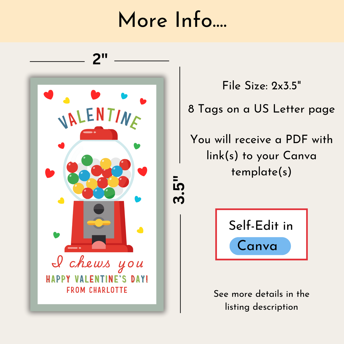 I Chews You Valentine's Day Tag