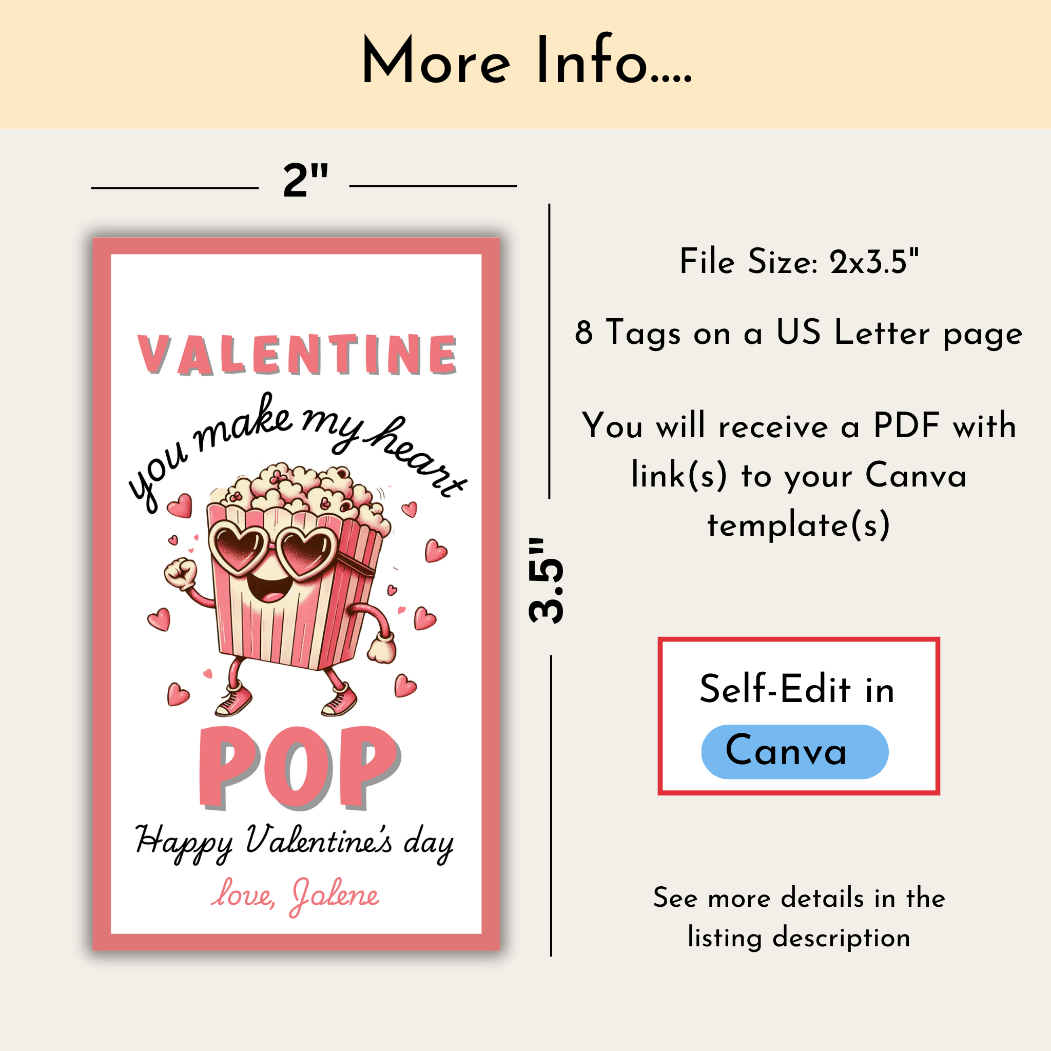 Popcorn Valentine's Tag