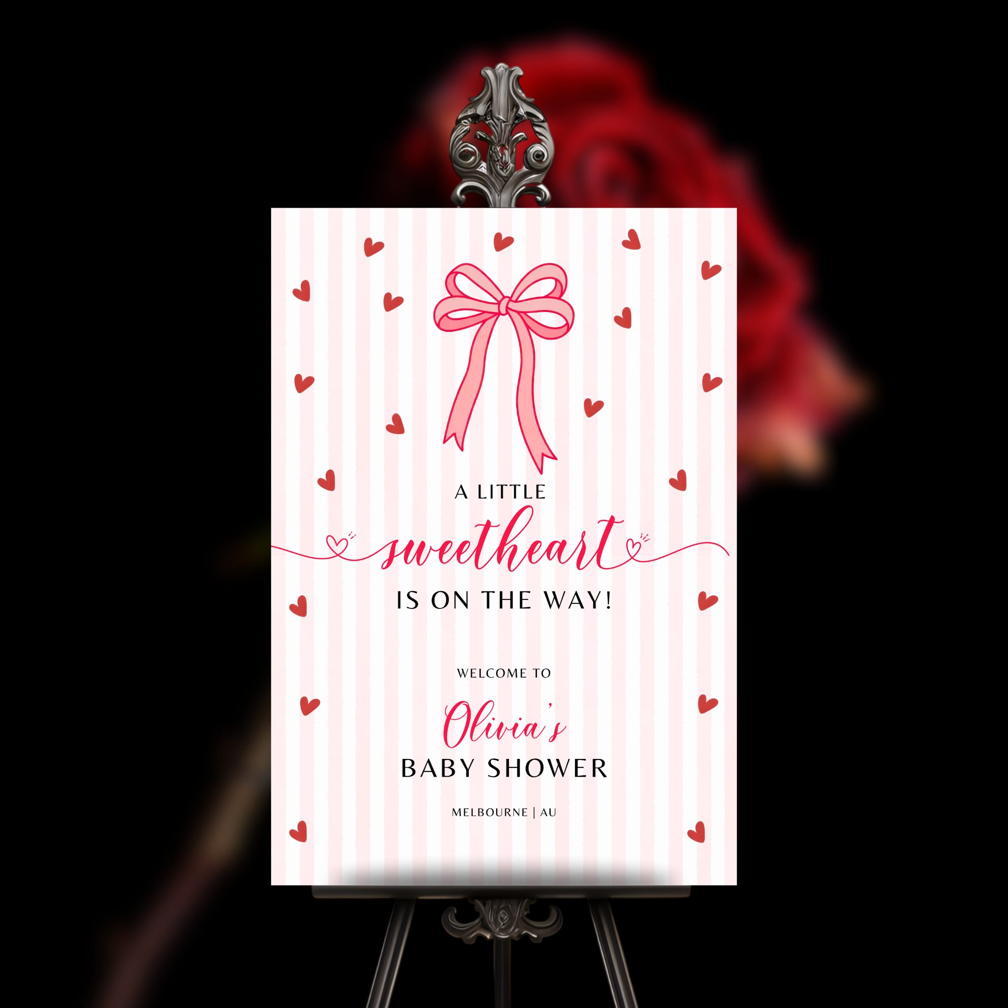 Valentine Baby Shower Welcome Sign