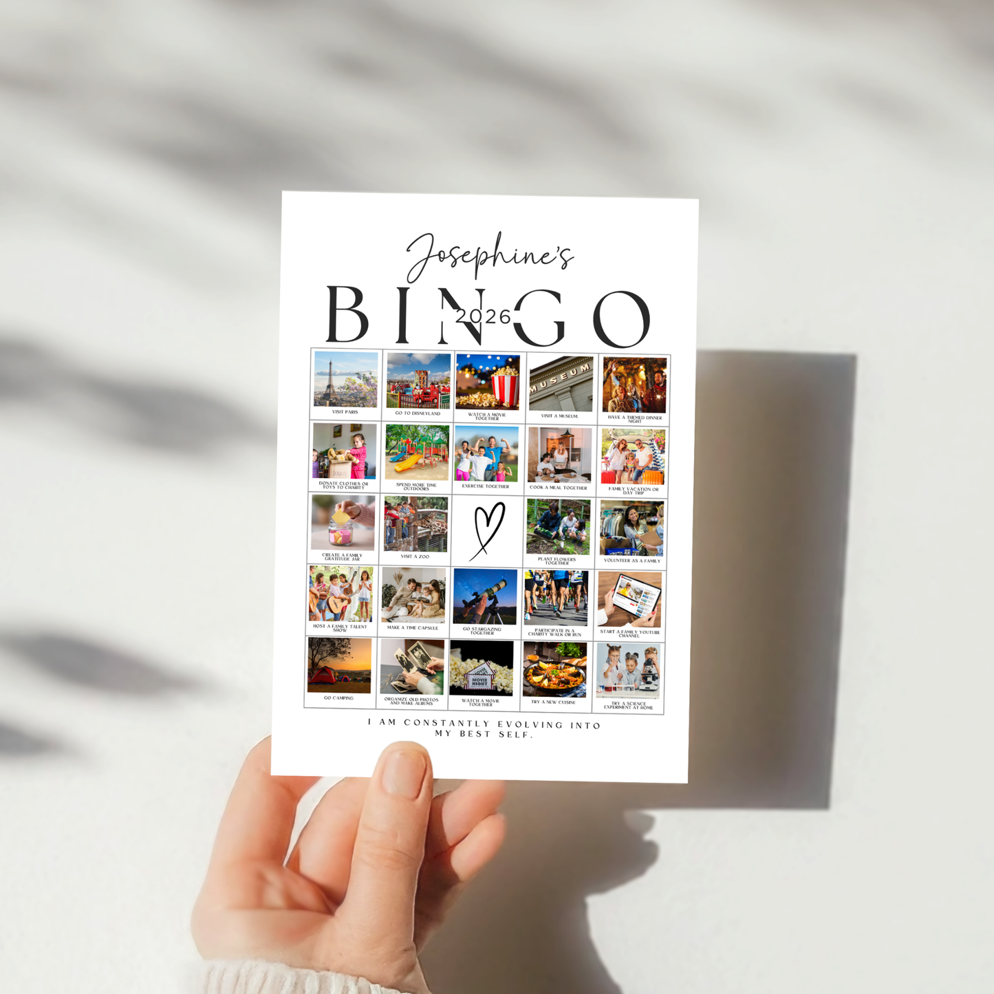 2026 Vision Board Bingo with Photos