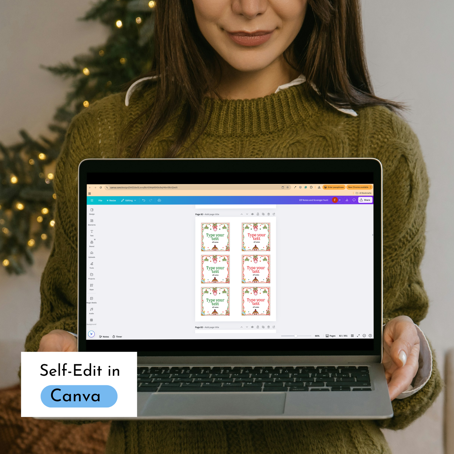 Editable Elf Note Cards