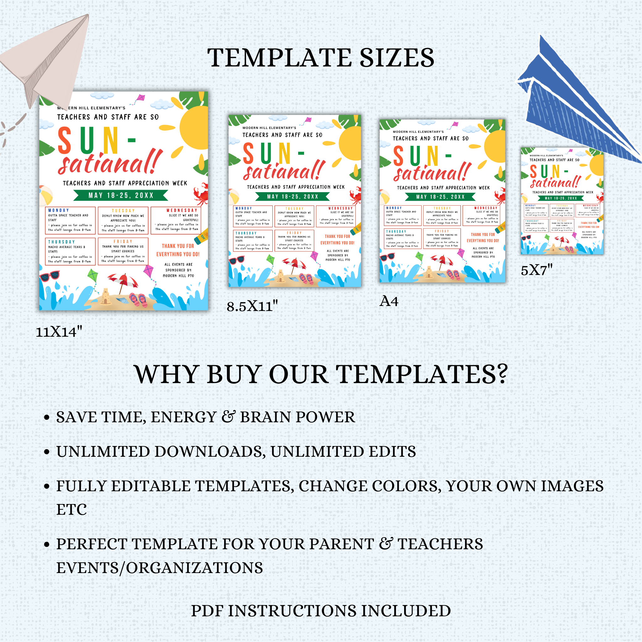 Beach-Themed Teacher Appreciation Flyer