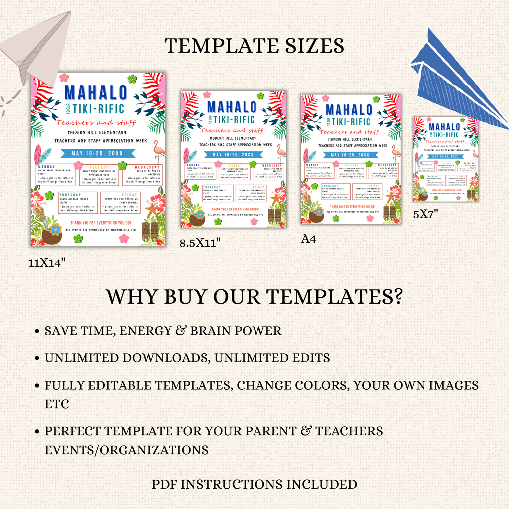 Mahalo Tiki Rific Teacher Appreciation Flyer