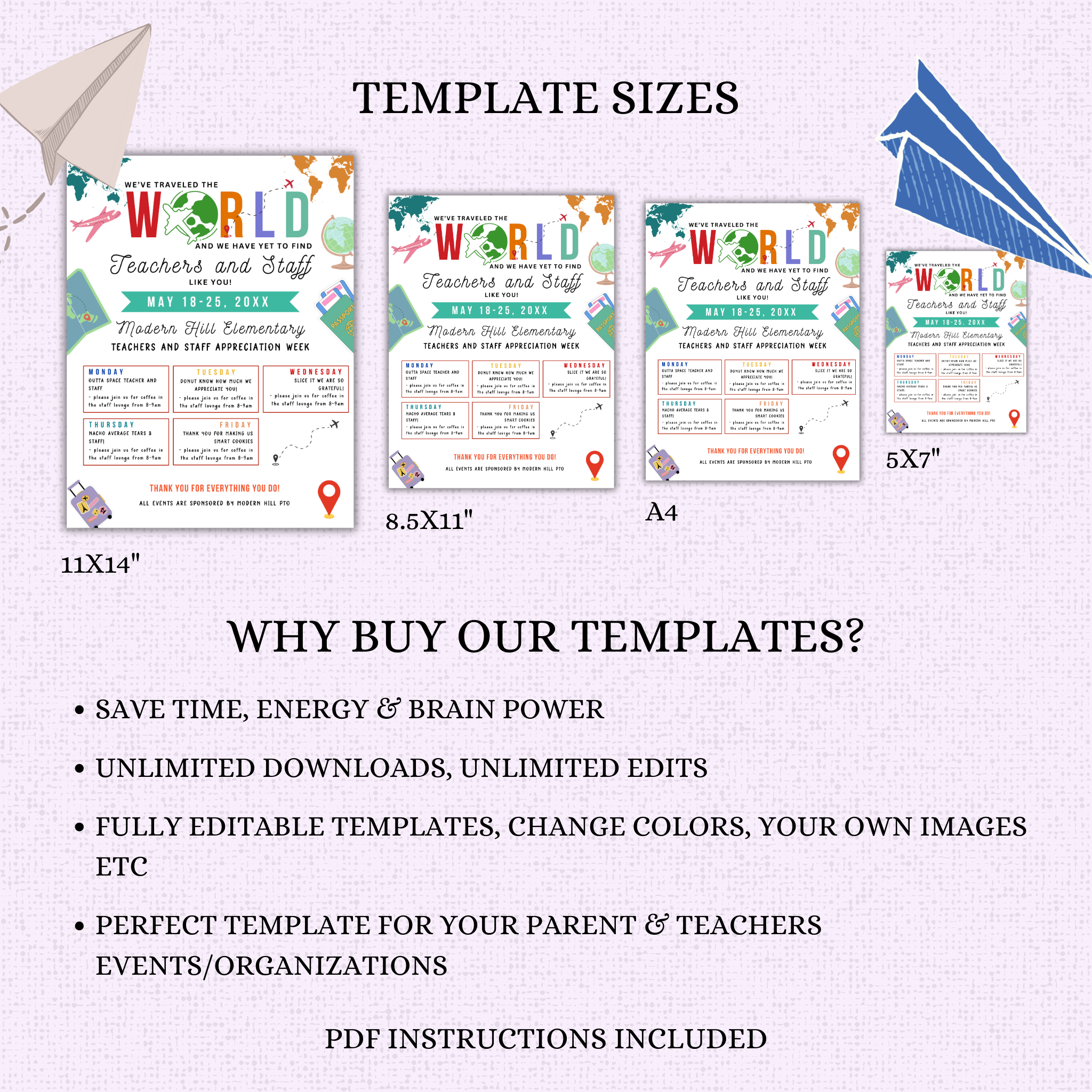 International Theme Teacher Appreciation Flyer