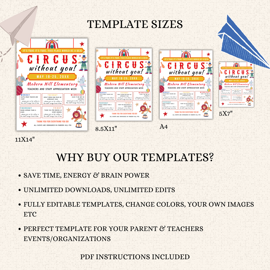 Circus Theme Teacher Appreciation Flyer