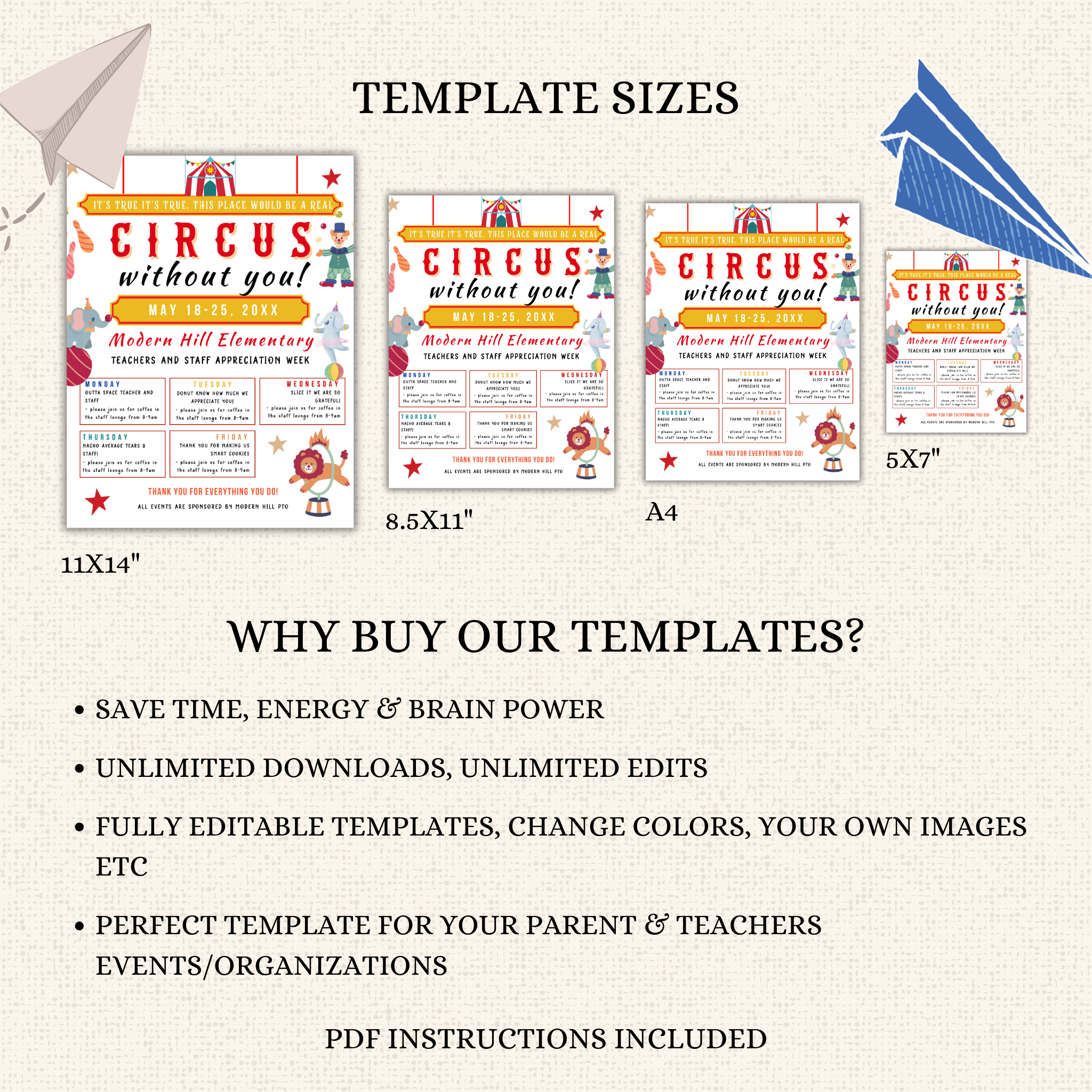 Circus Theme Teacher Appreciation Flyer