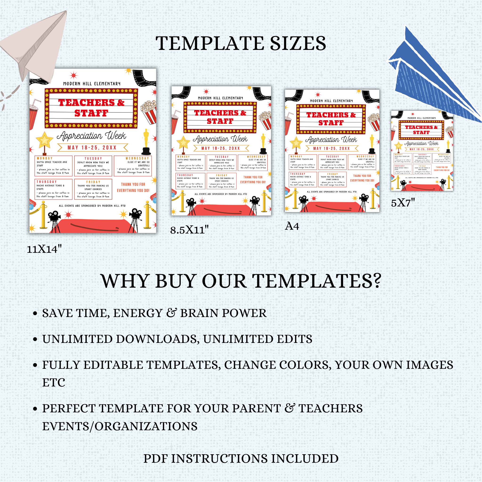 VIP Hollywood Theme Teacher Appreciation Flyer