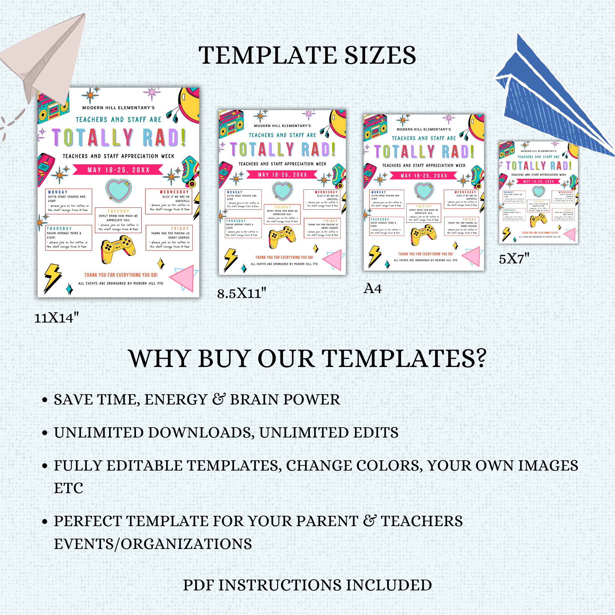 90's-Themed Teacher Appreciation Flyer