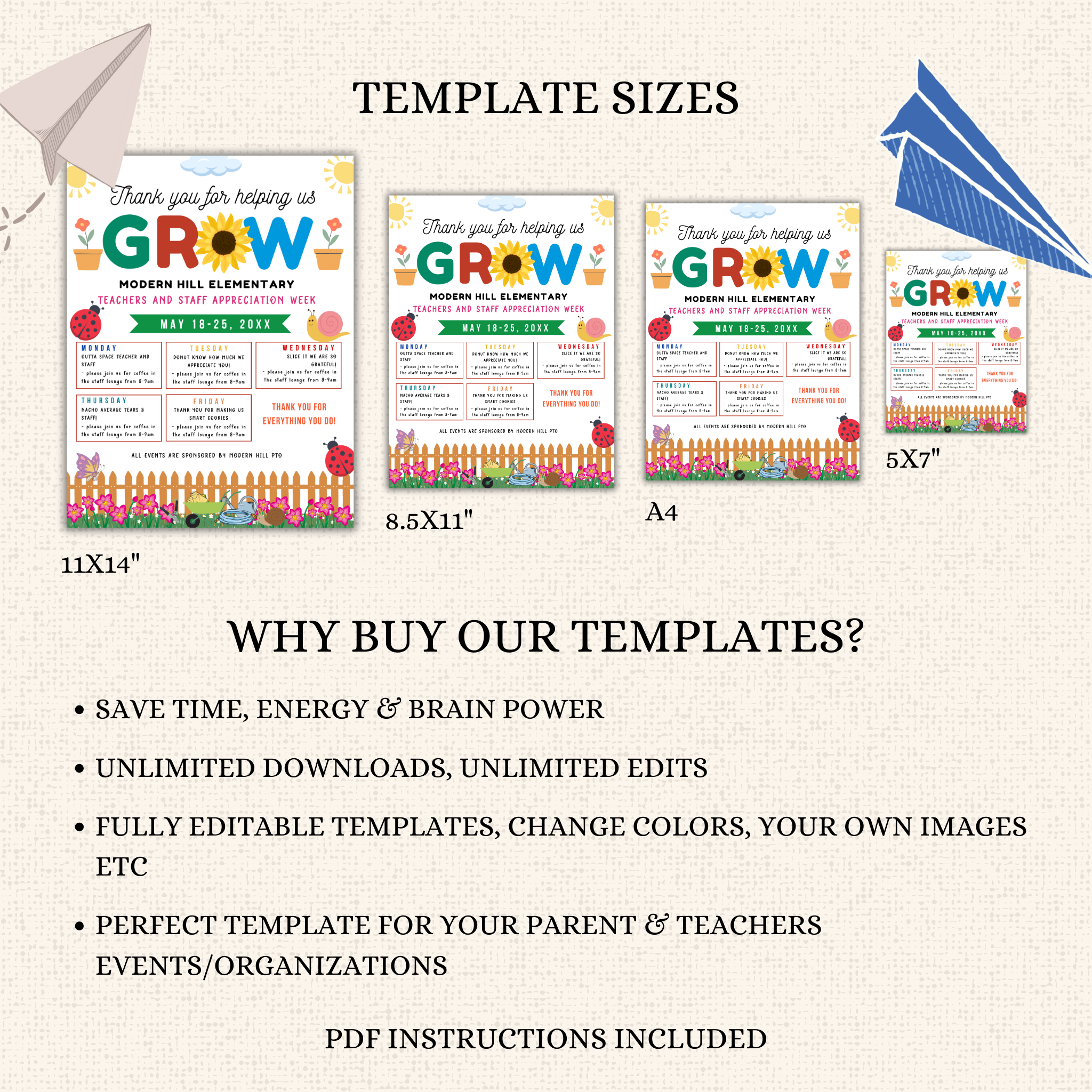 Floral-Themed Teacher Appreciation Flyer