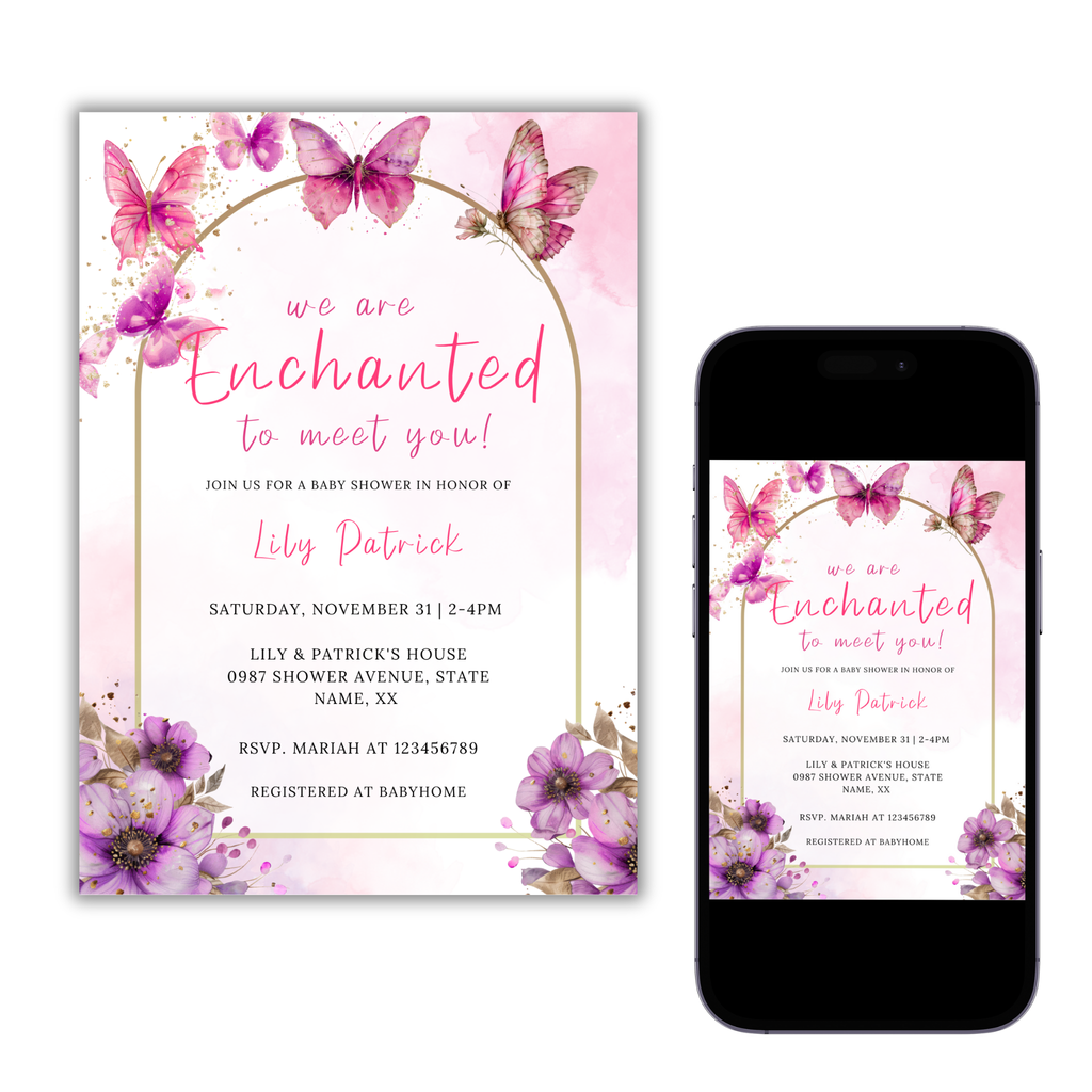 Enchanted Baby Shower Invitation - Pink