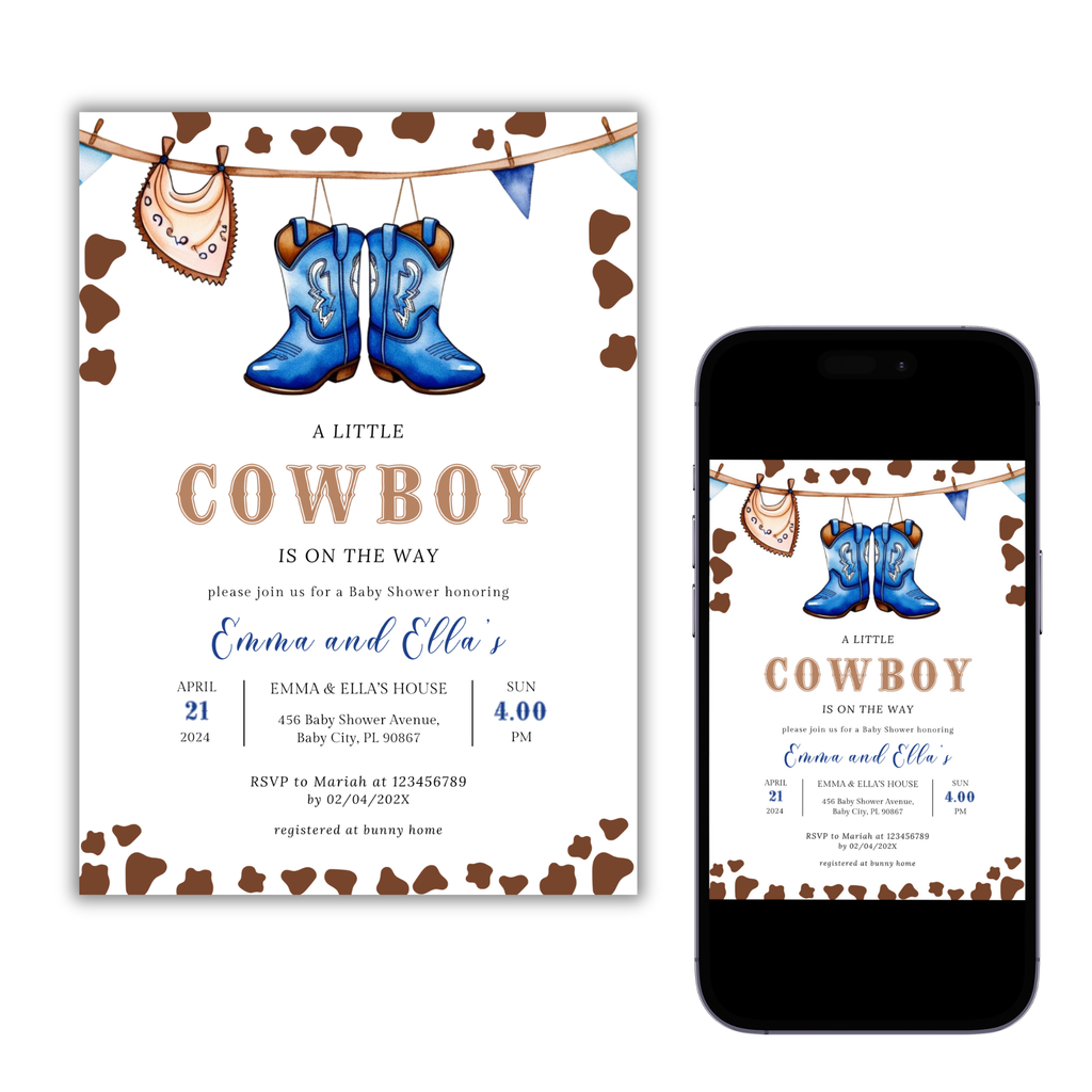 Cowboy Baby Shower Invitation