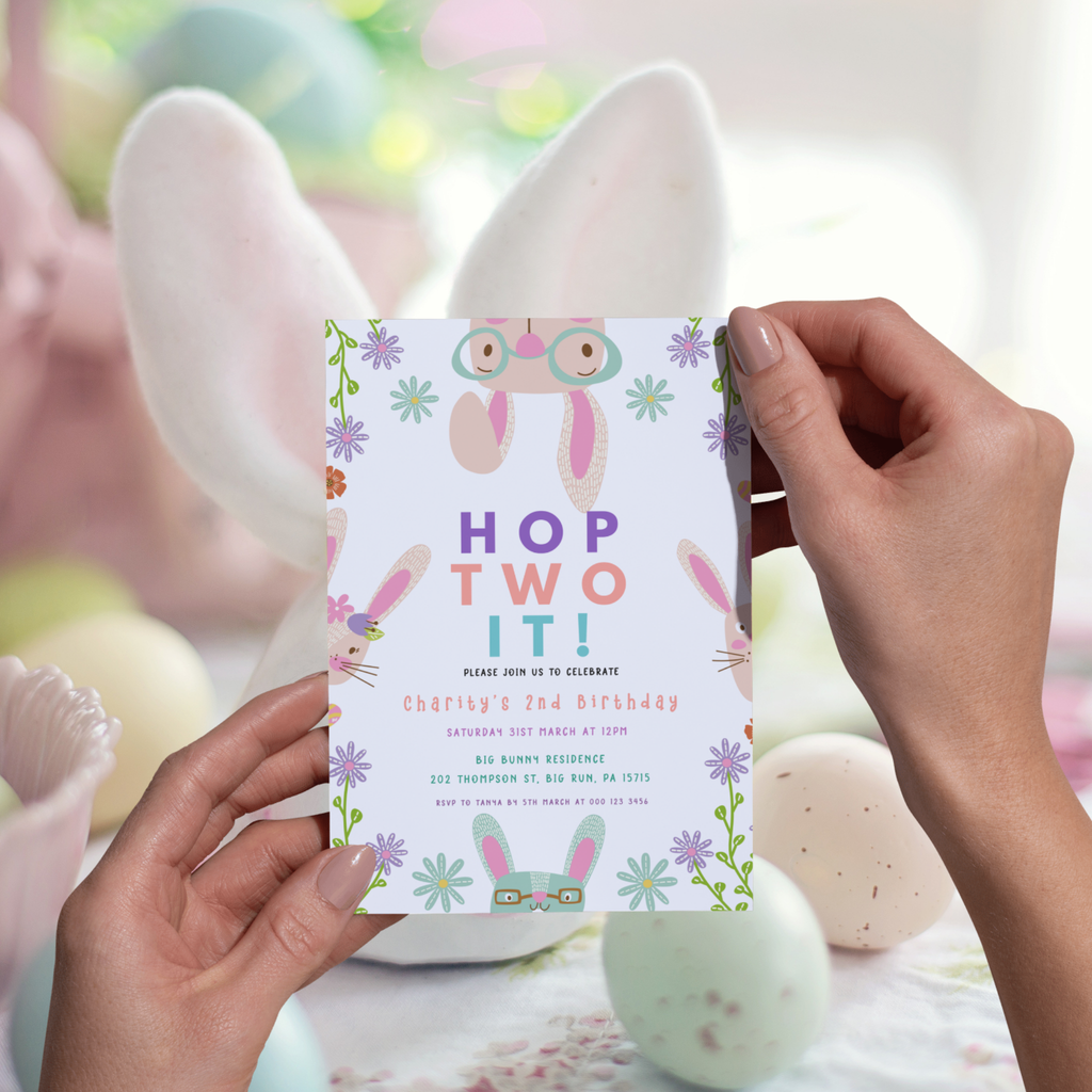 Hop Two It Birthday Invitation
