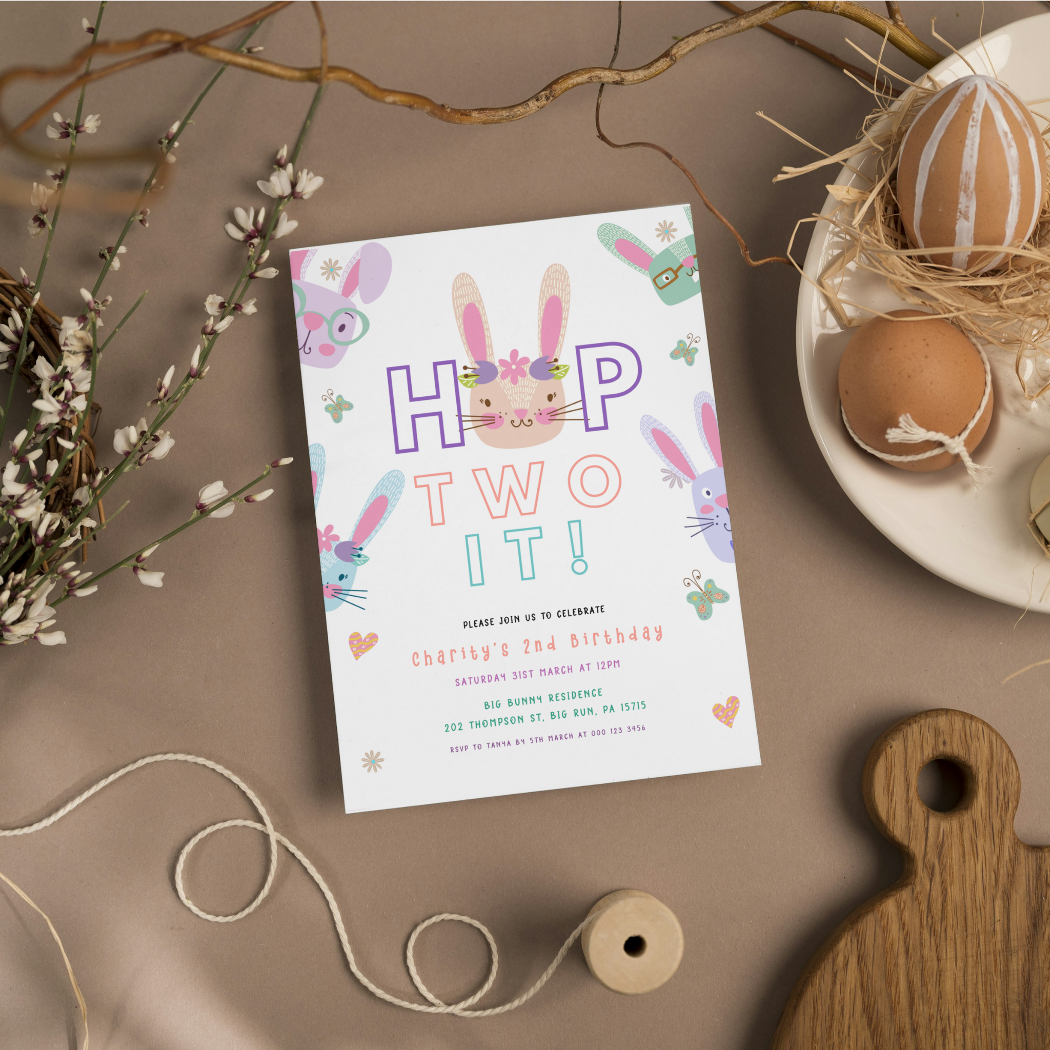 Hop Two It Birthday Invitation Template