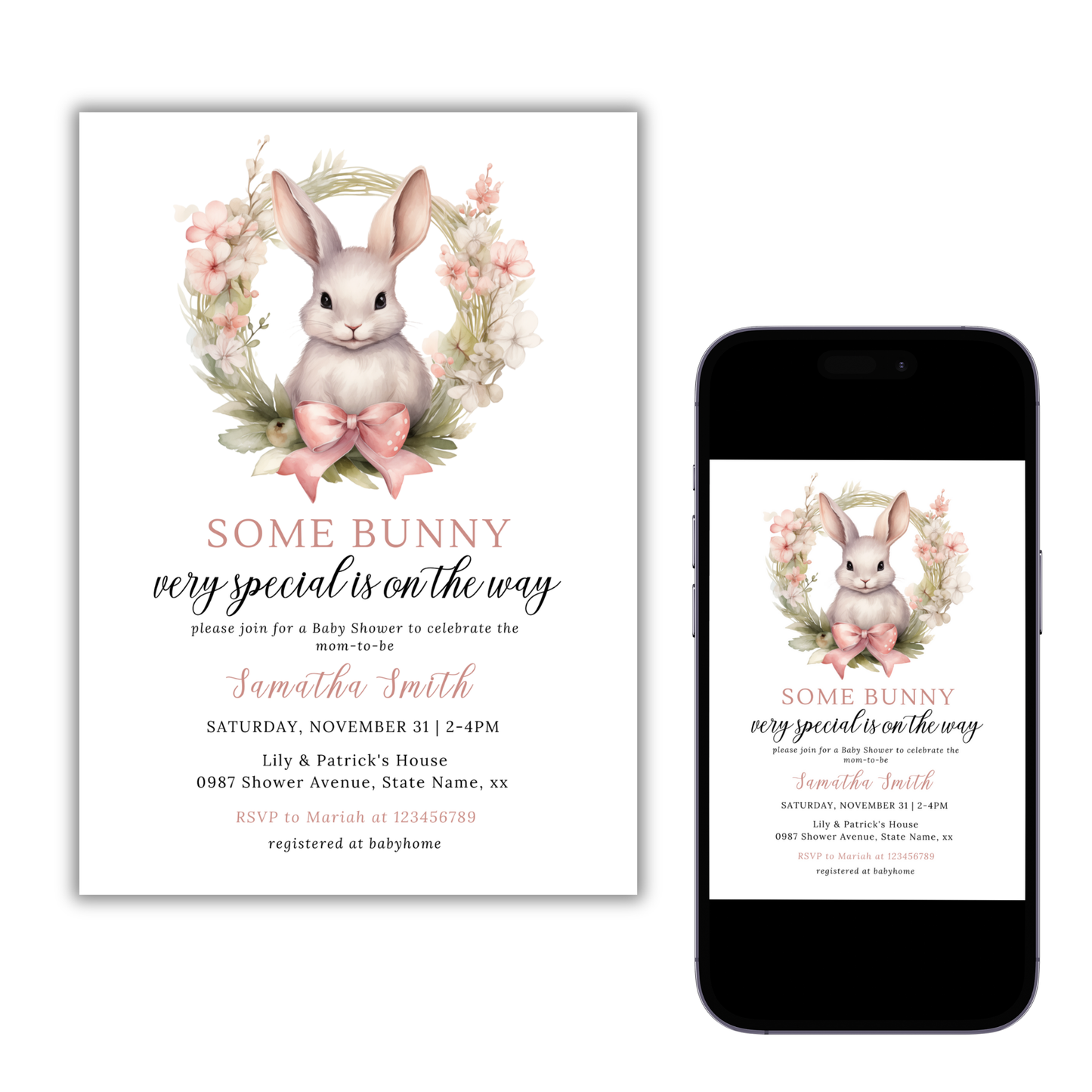 Some Bunny Very Special Is On The Way Baby Shower Invitation