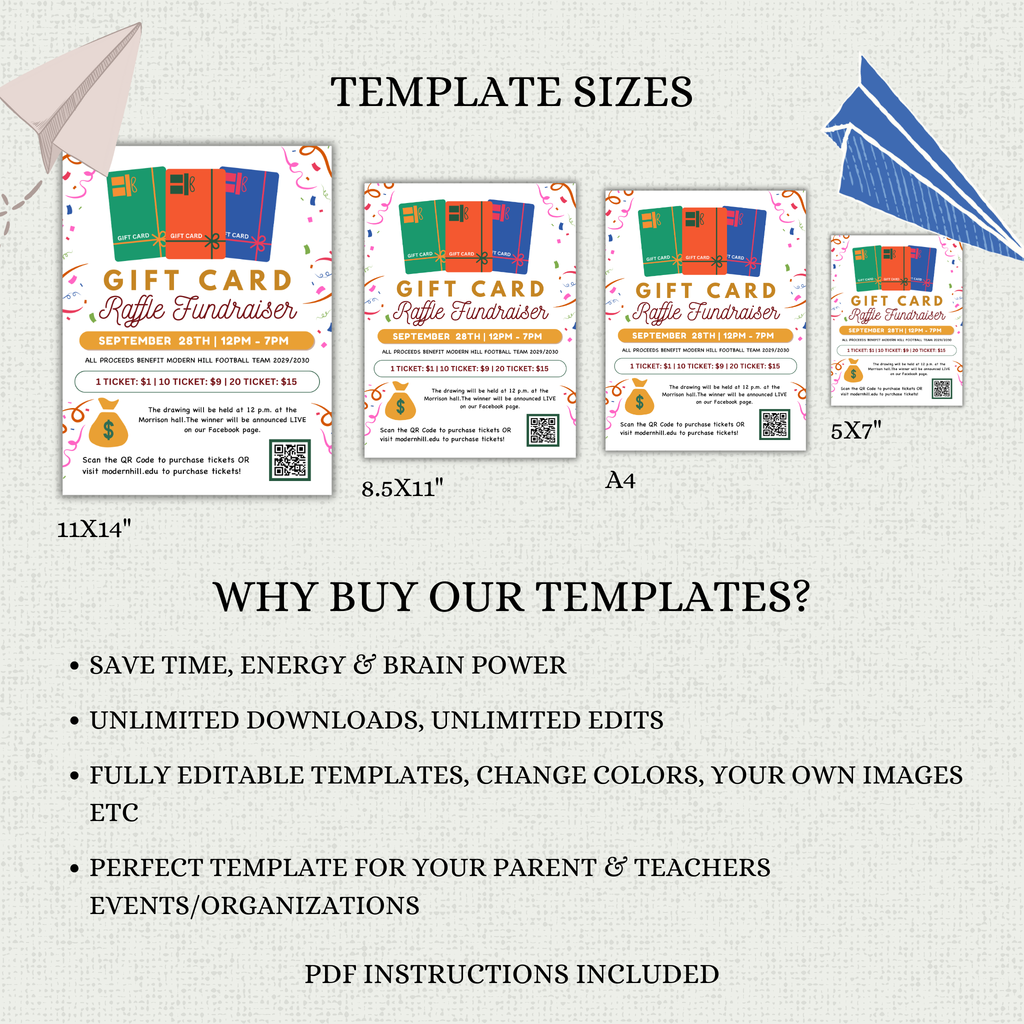 Gift Card Raffle Fundraiser Flyer Template